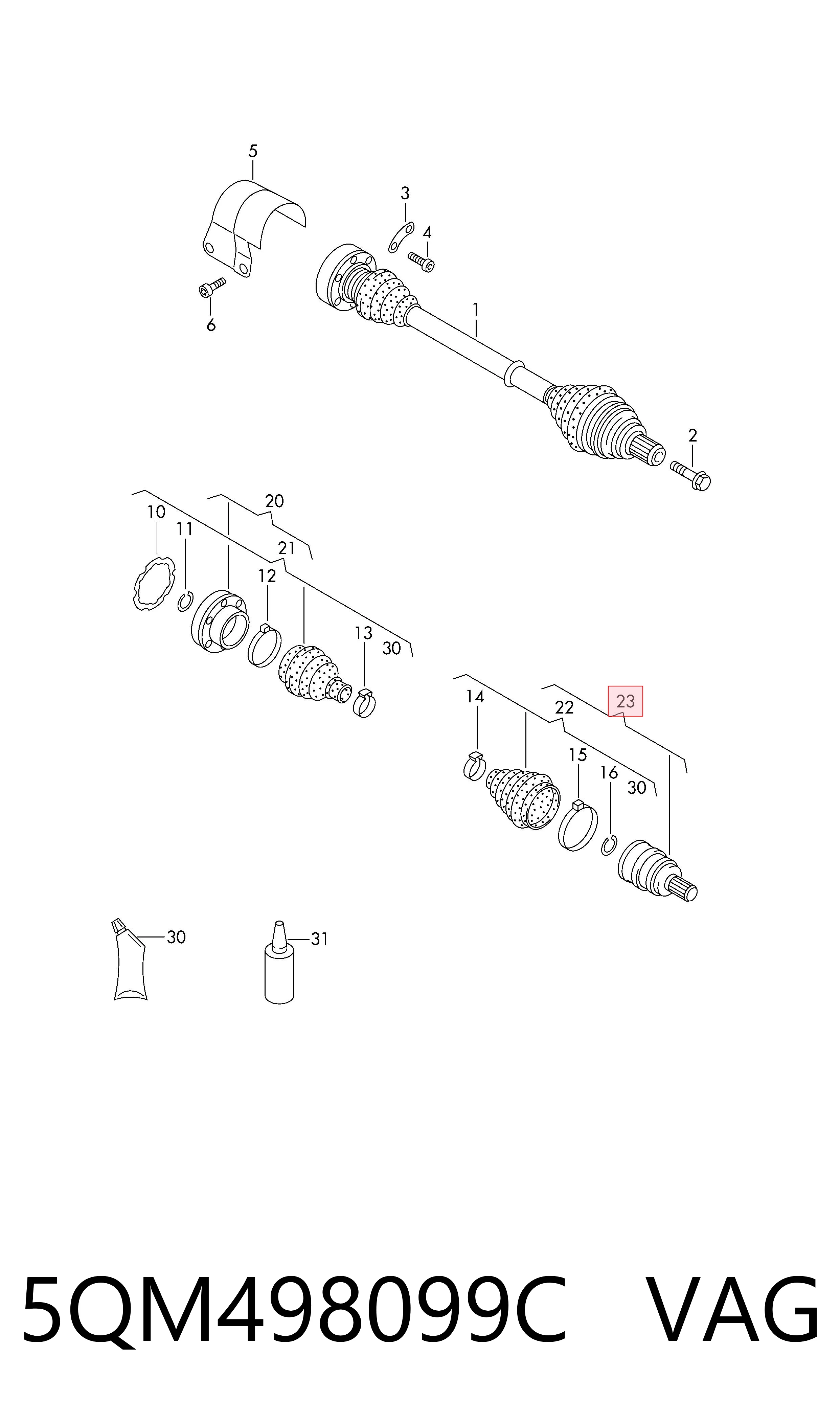 Compre Junta homocinética externa dianteira Skoda KAROQ 