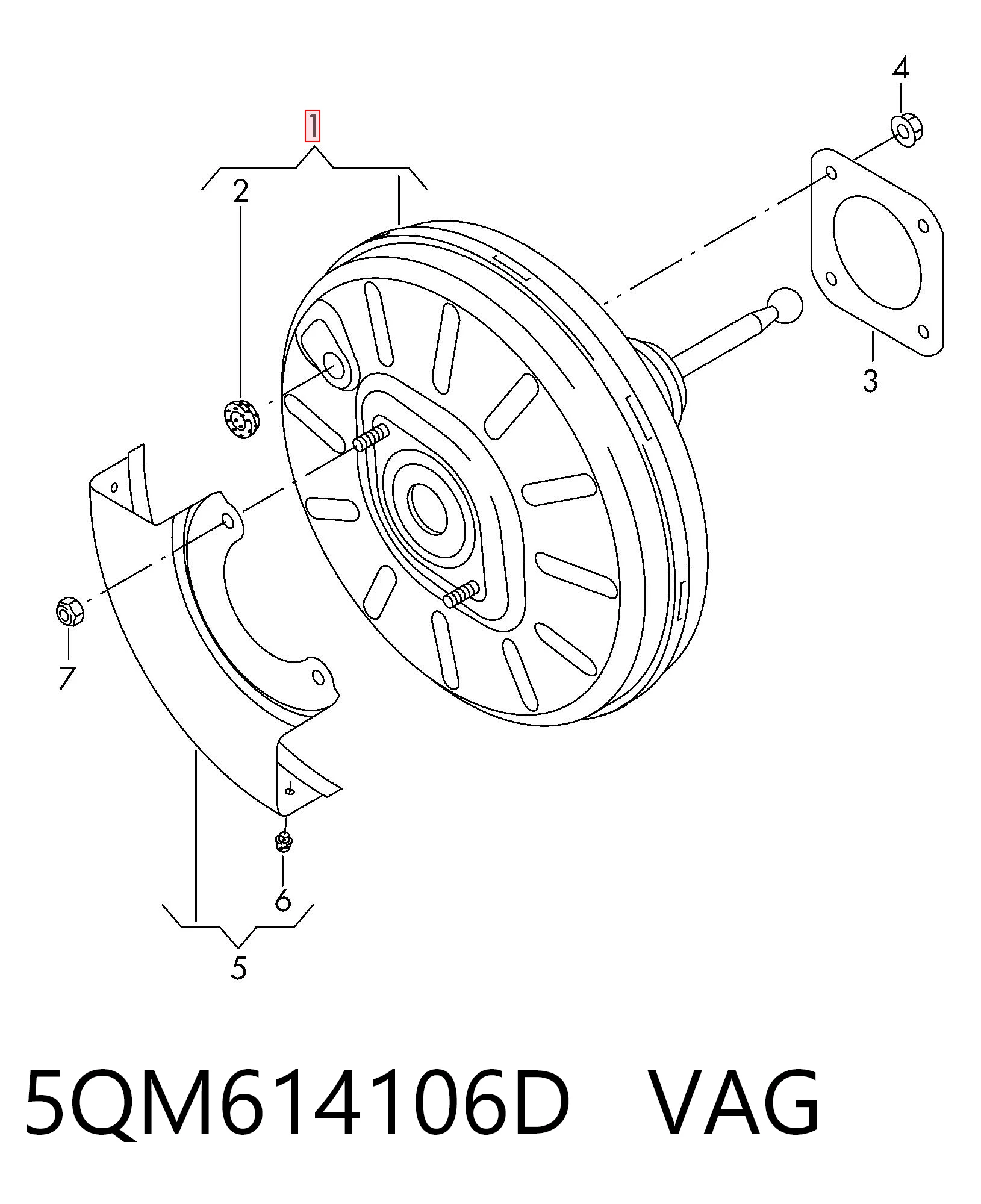 Reforçador dos freios a vácuo VAG 5QM614106D preço, a partir de 427,12 USD