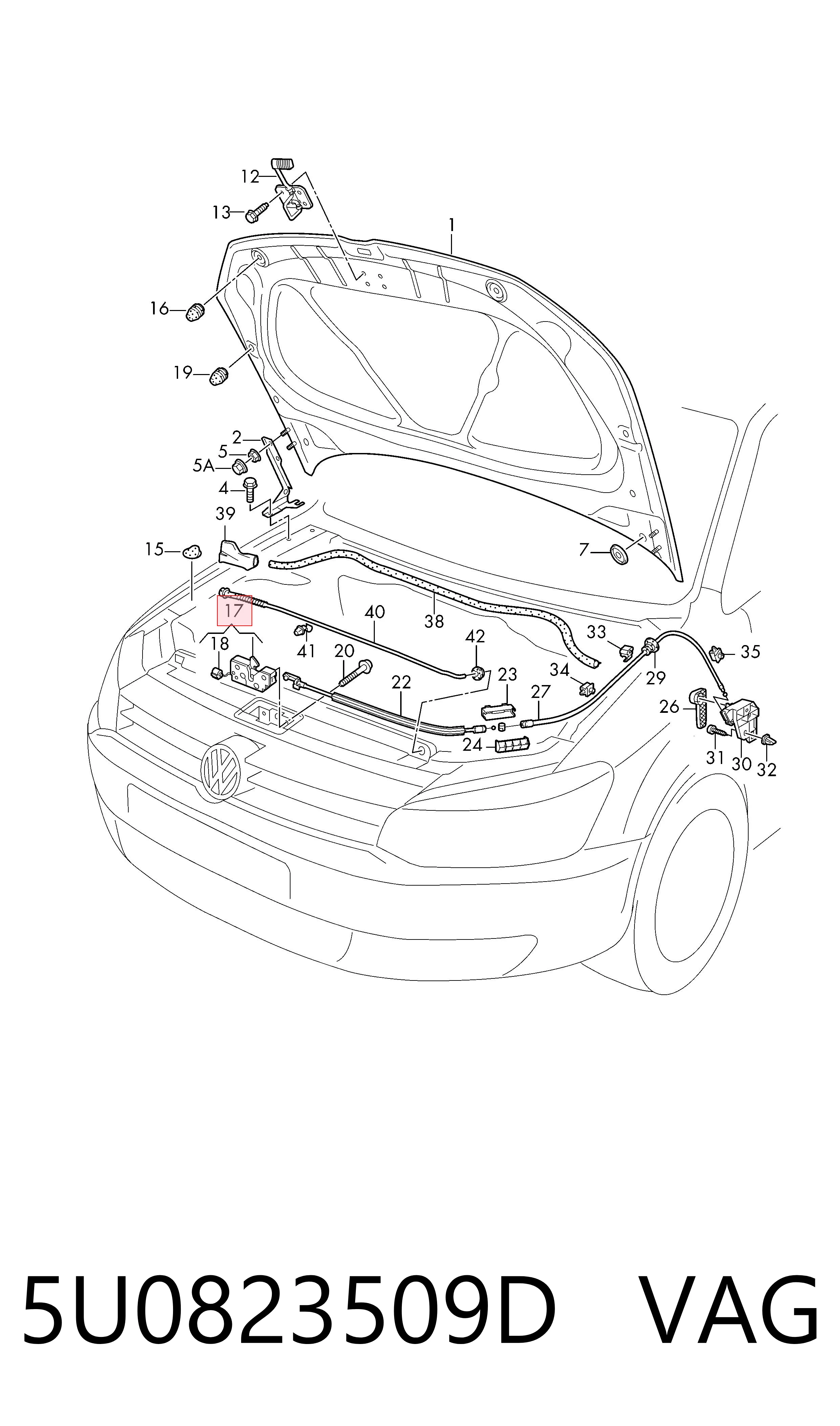 Fecho da capota Volkswagen Passat B7 362