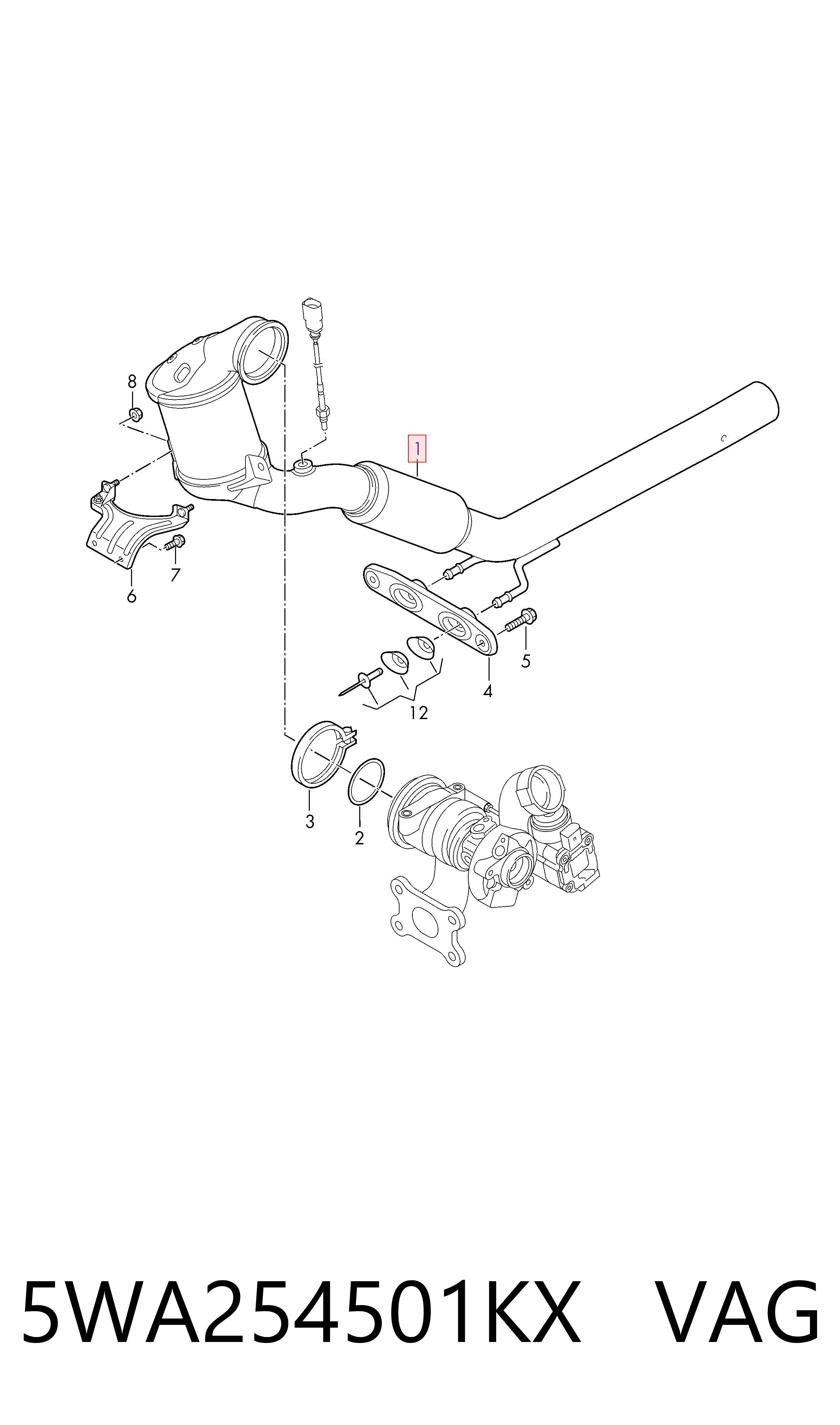 Silenciador, parte dianteira VAG 5WA254501KX preço, a partir de 2524,59 USD