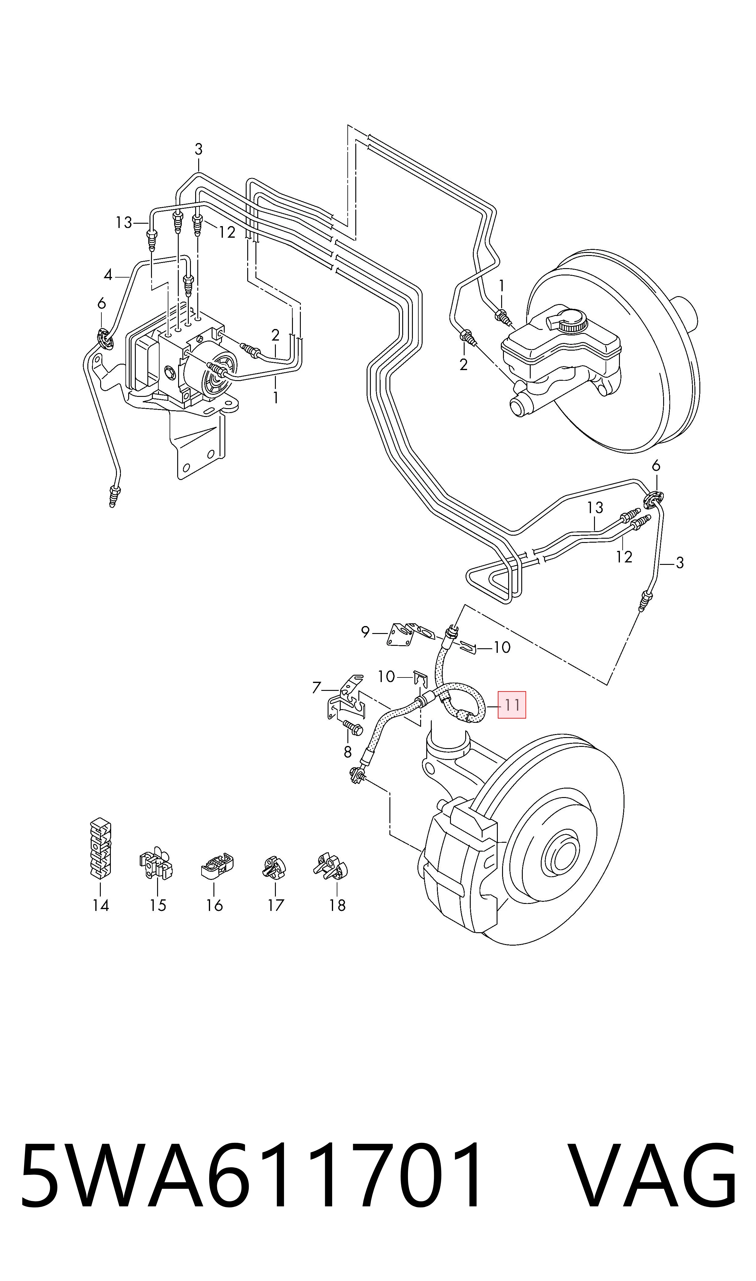 Mangueira do freio dianteira Audi A3 Sportback 8YA, 8YF