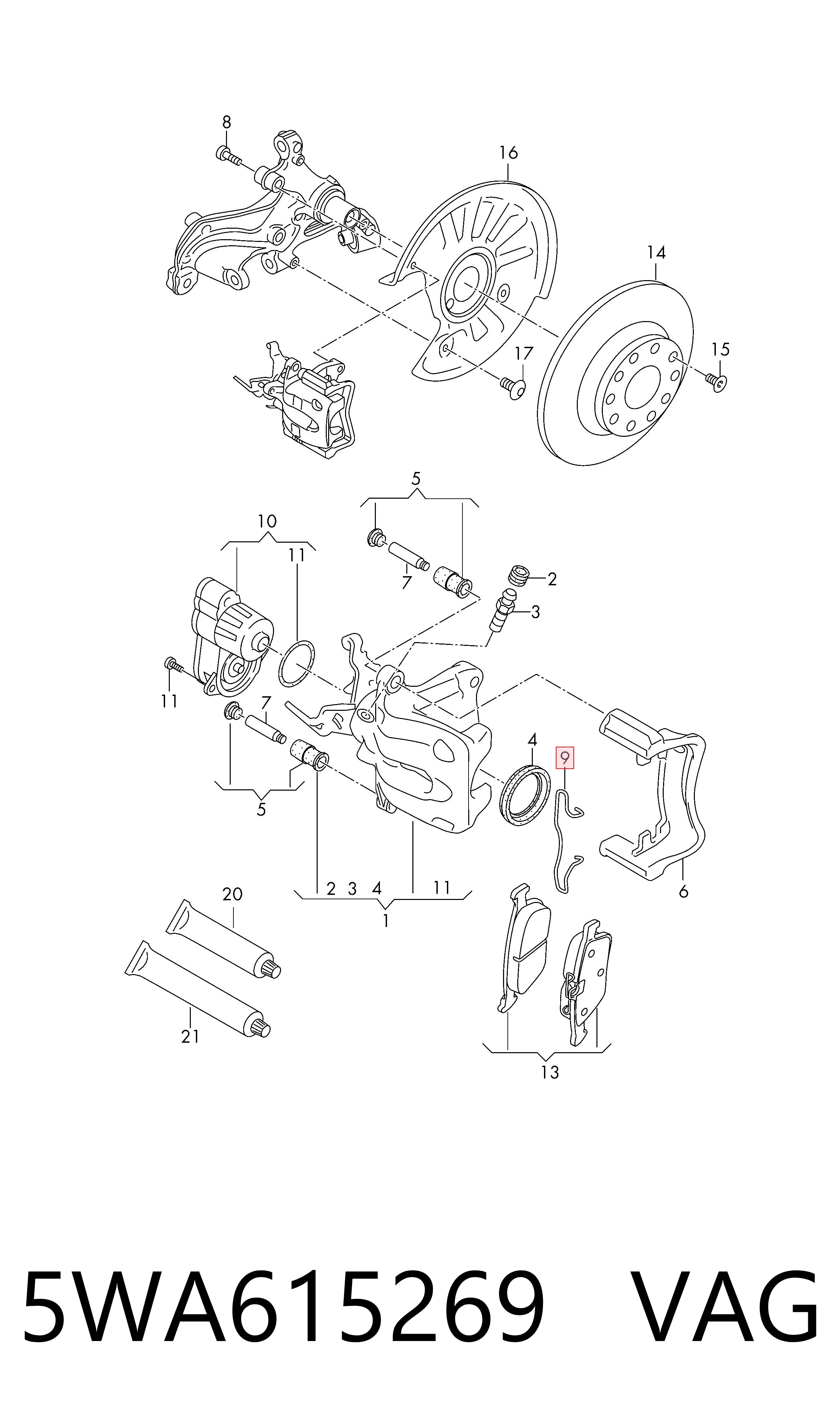  VAG 5WA615269 preço, a partir de 11,49 USD