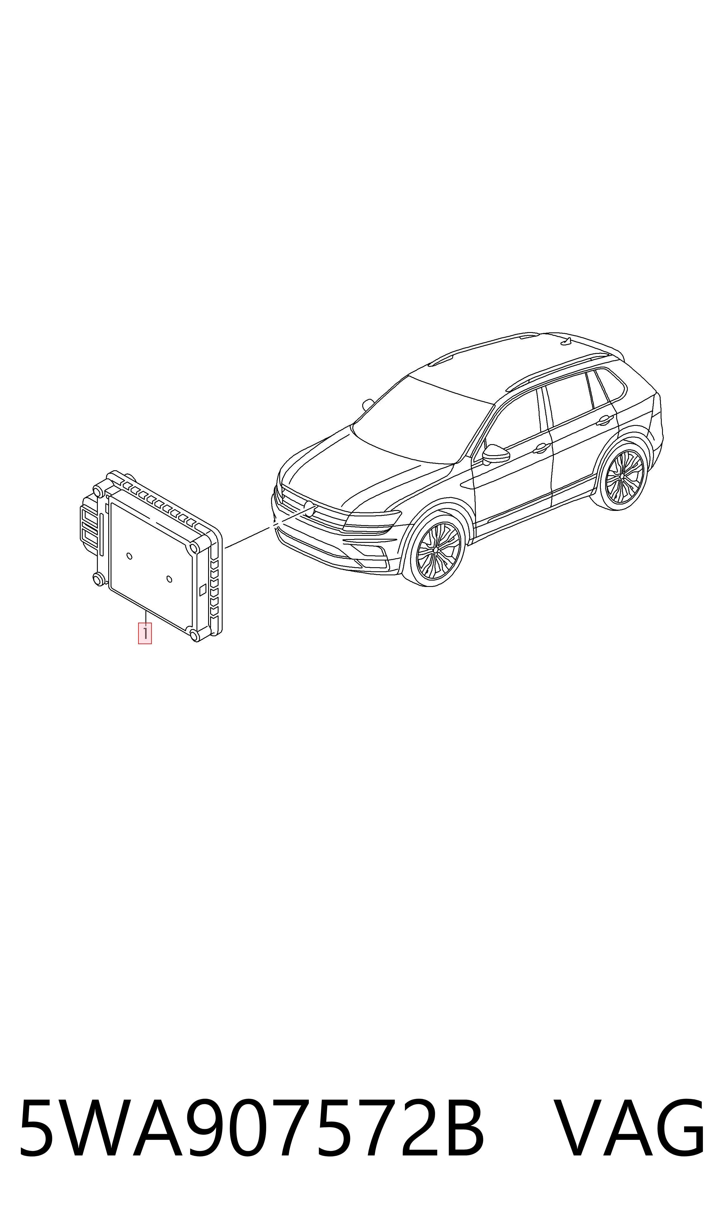 Sensor de radar de distância VAG 5WA907572B preço, a partir de 329,34 USD
