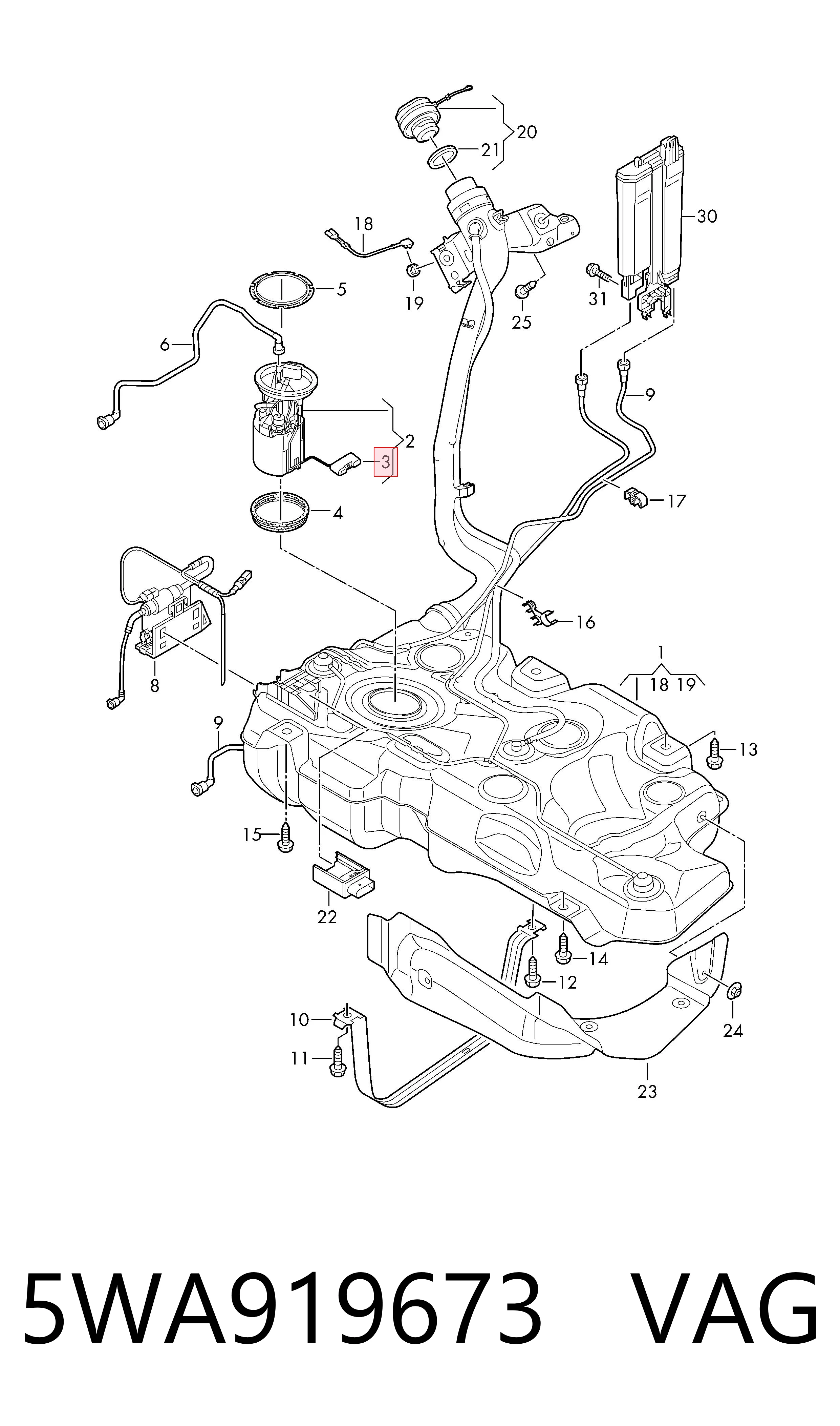 Sensor do nível de combustível no tanque Skoda Octavia preço, a partir de 47,88 USD