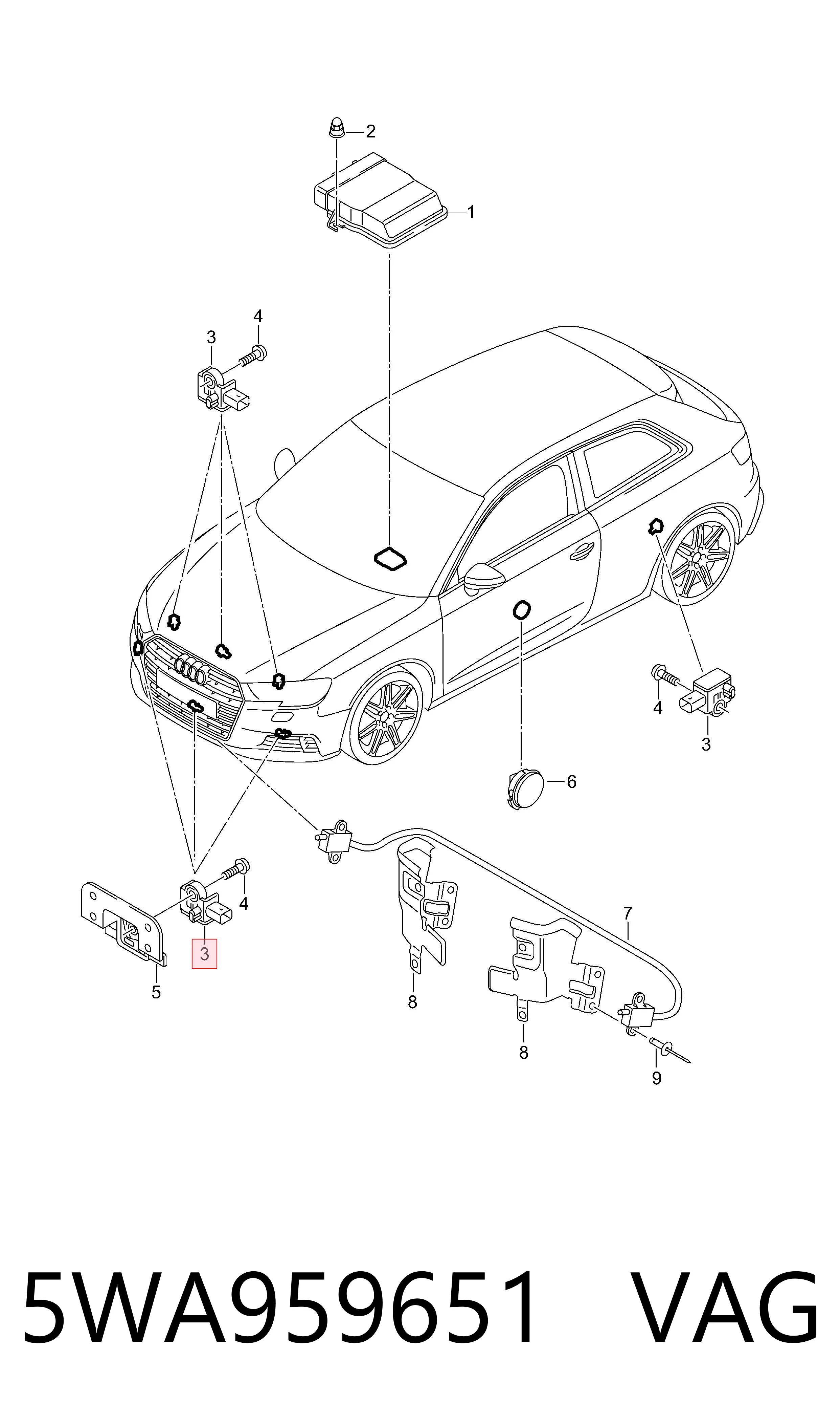  VAG 5WA959651 preço, a partir de 47,67 USD