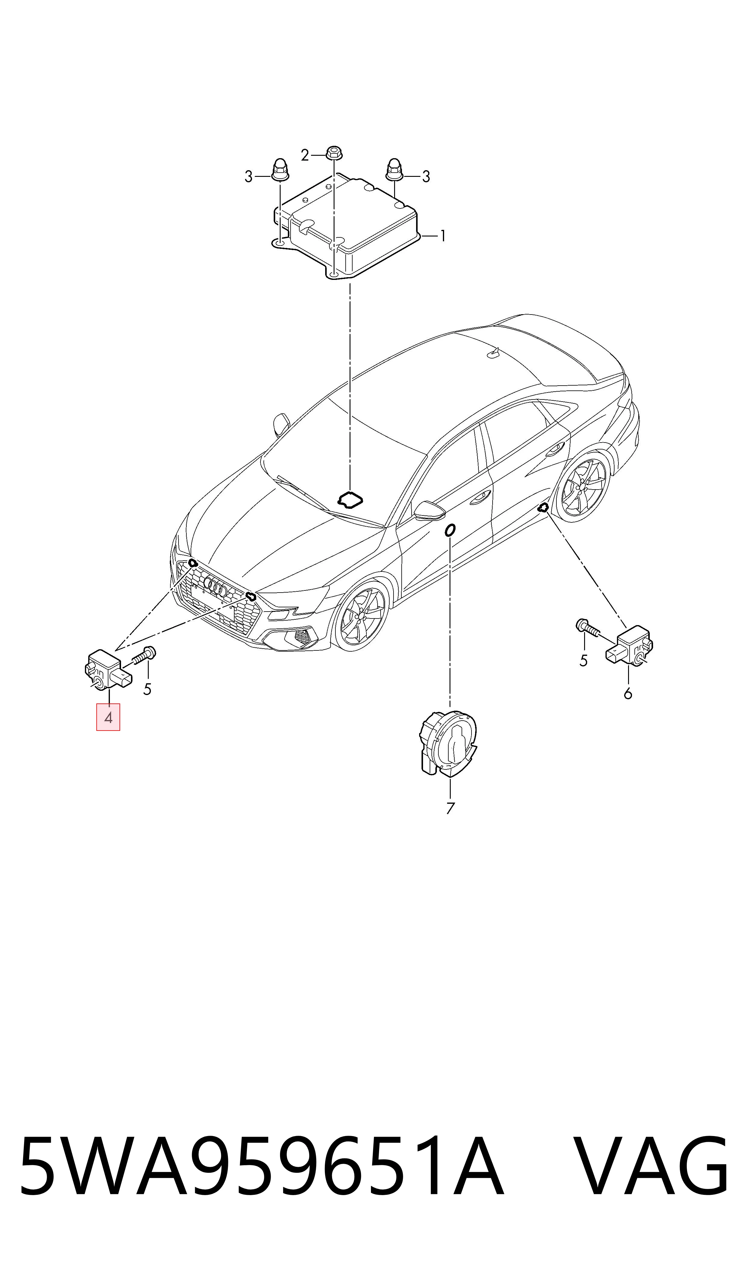  VAG 5WA959651A preço, a partir de 66,47 USD