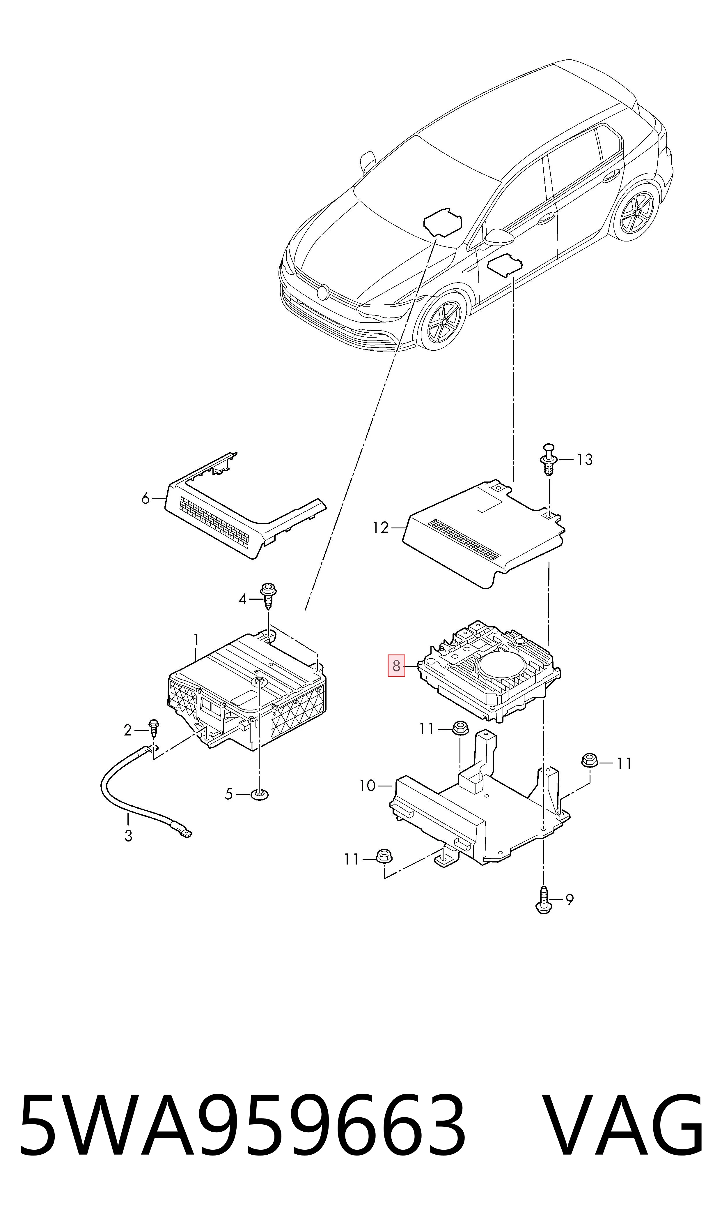 5WA959663 VAG Convertidor da corrente contínua