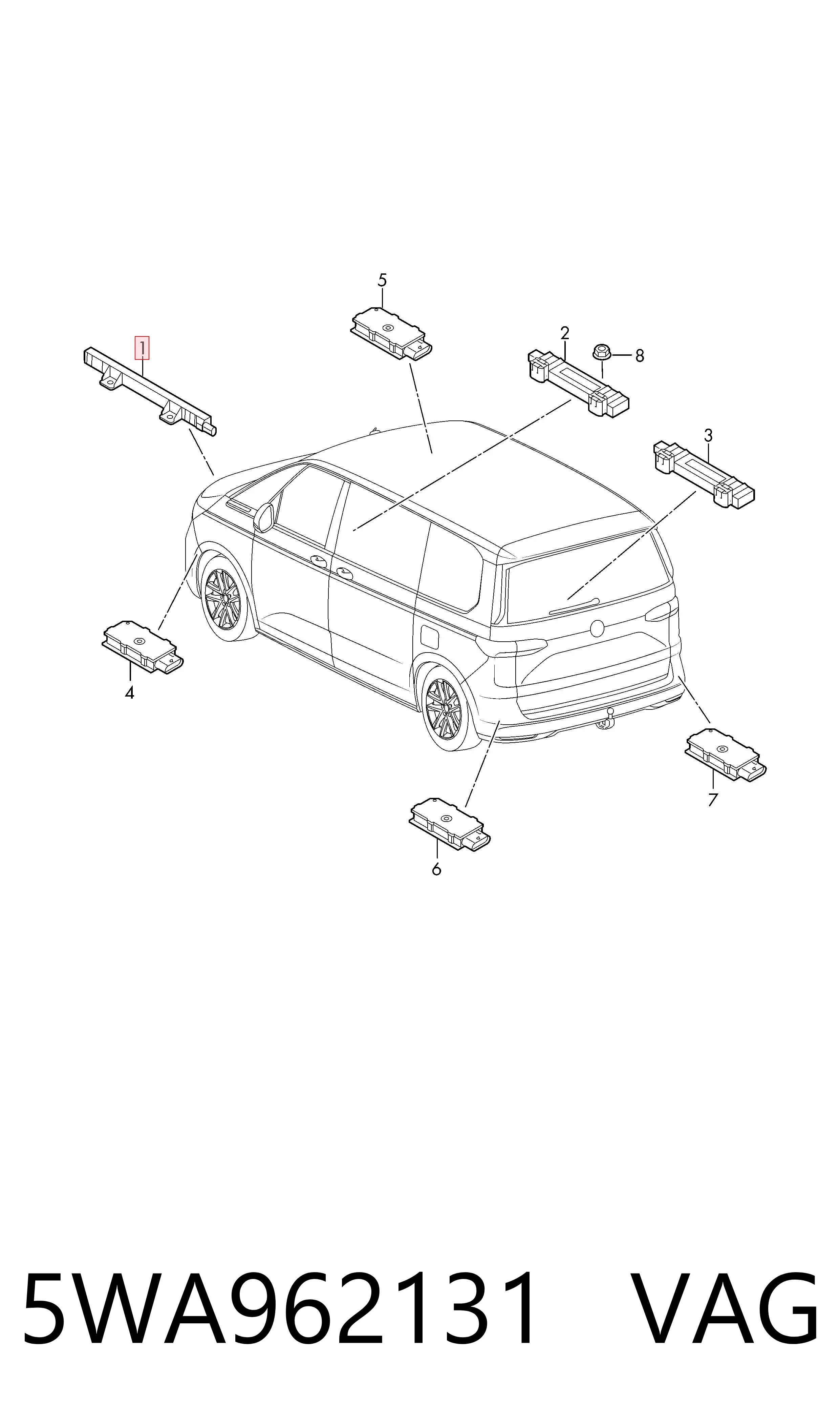 5WA962131 VAG Antena KESSY