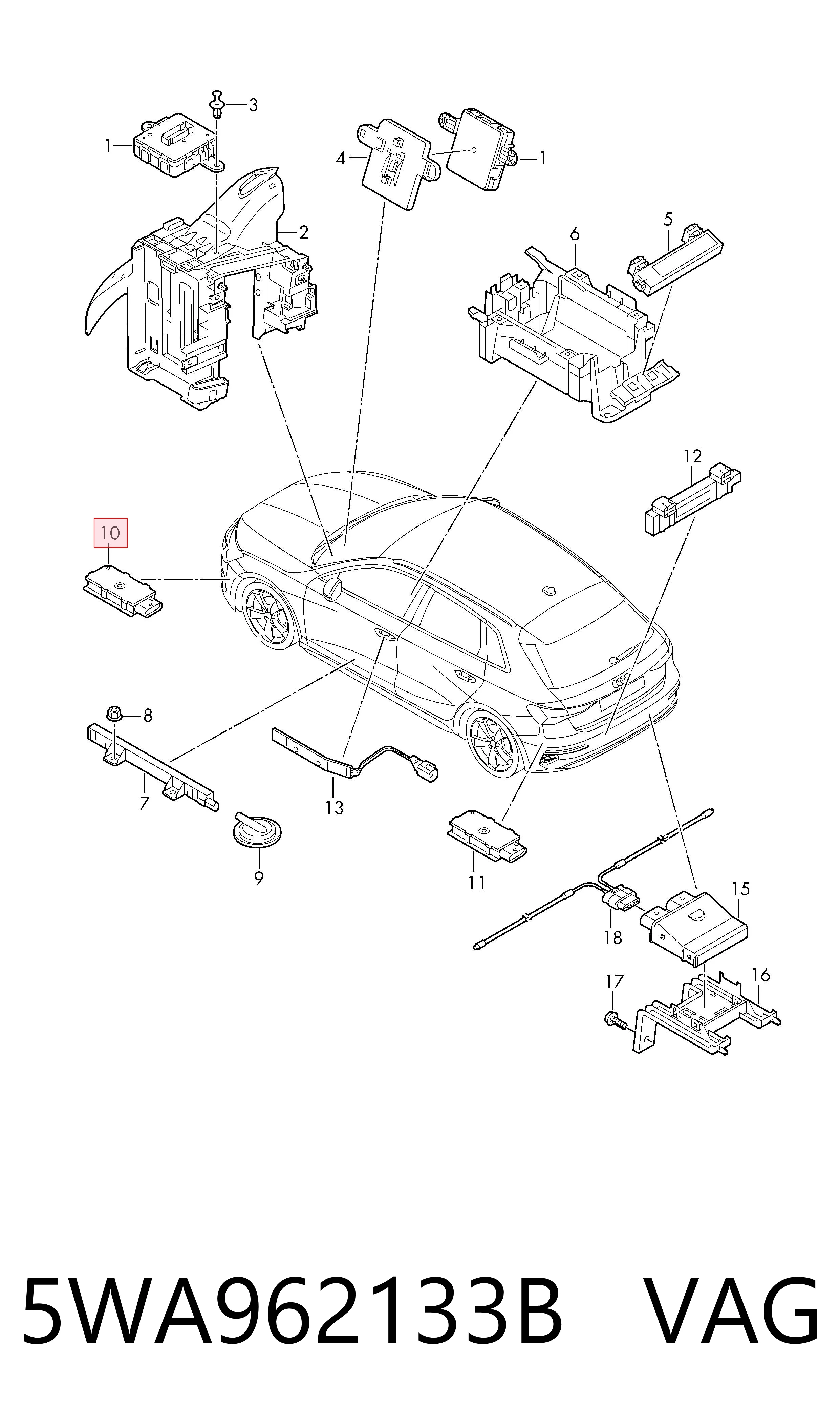 5WA962133B VAG Antena KESSY