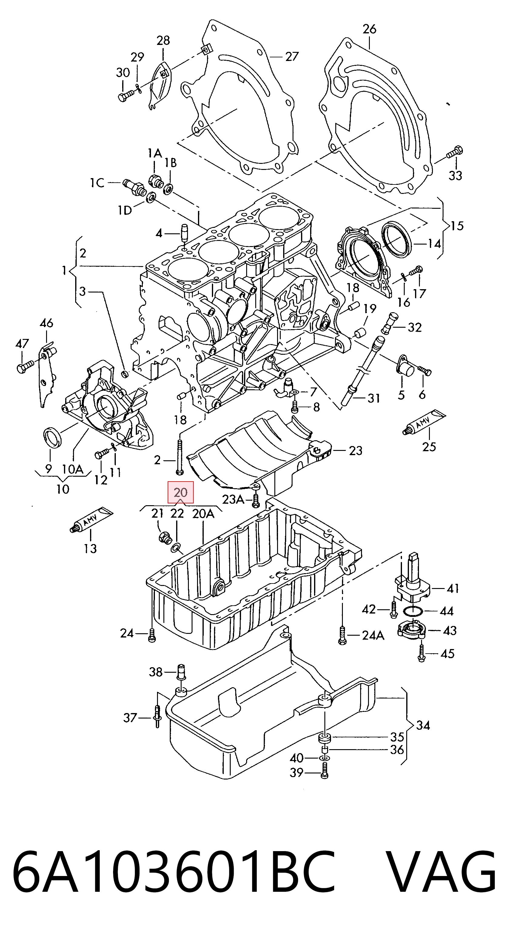 Panela de óleo de cárter do motor AND 3A103047 preço, a partir de 96,76 USD
