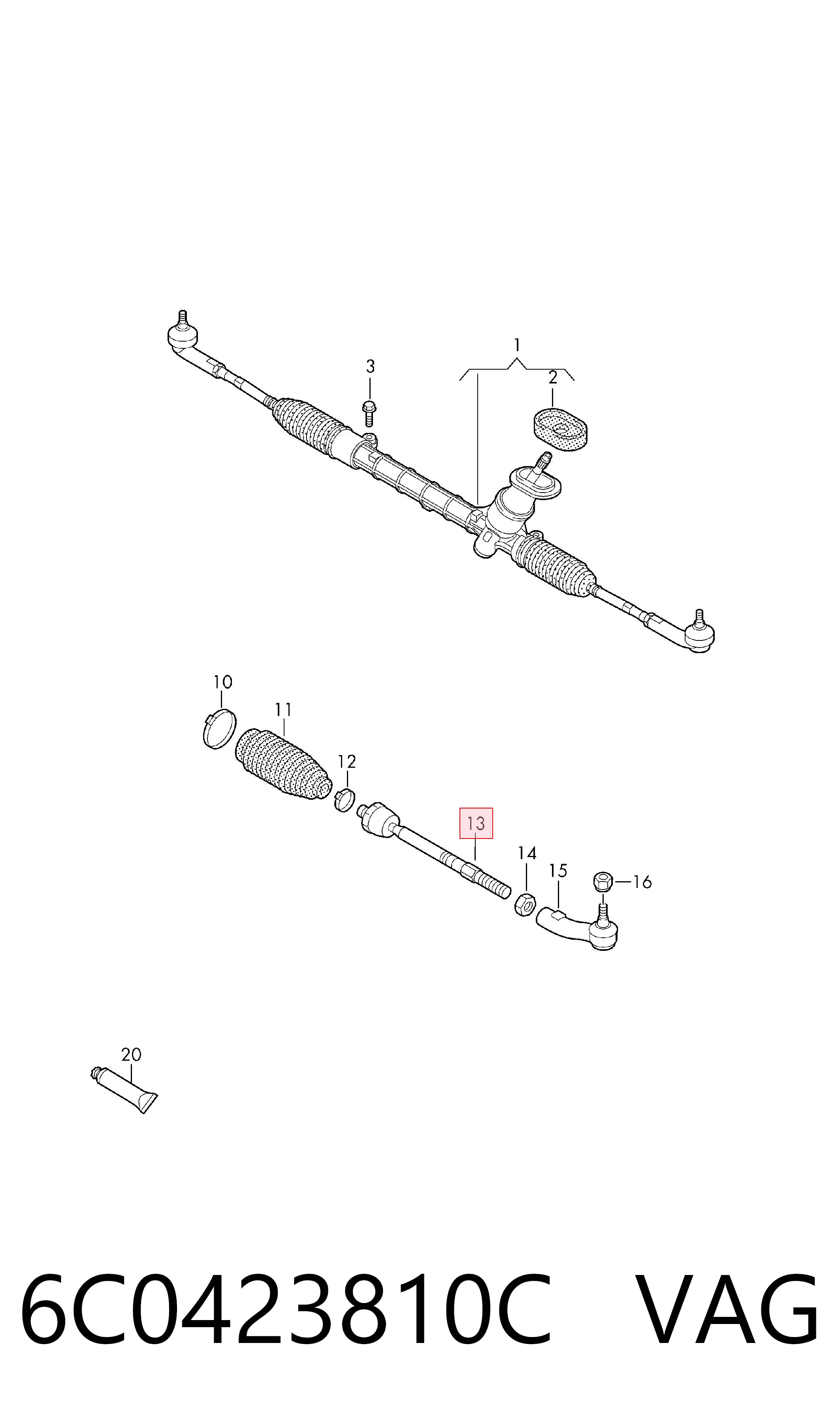 Compre 6C0423810C VAG Tração de direção