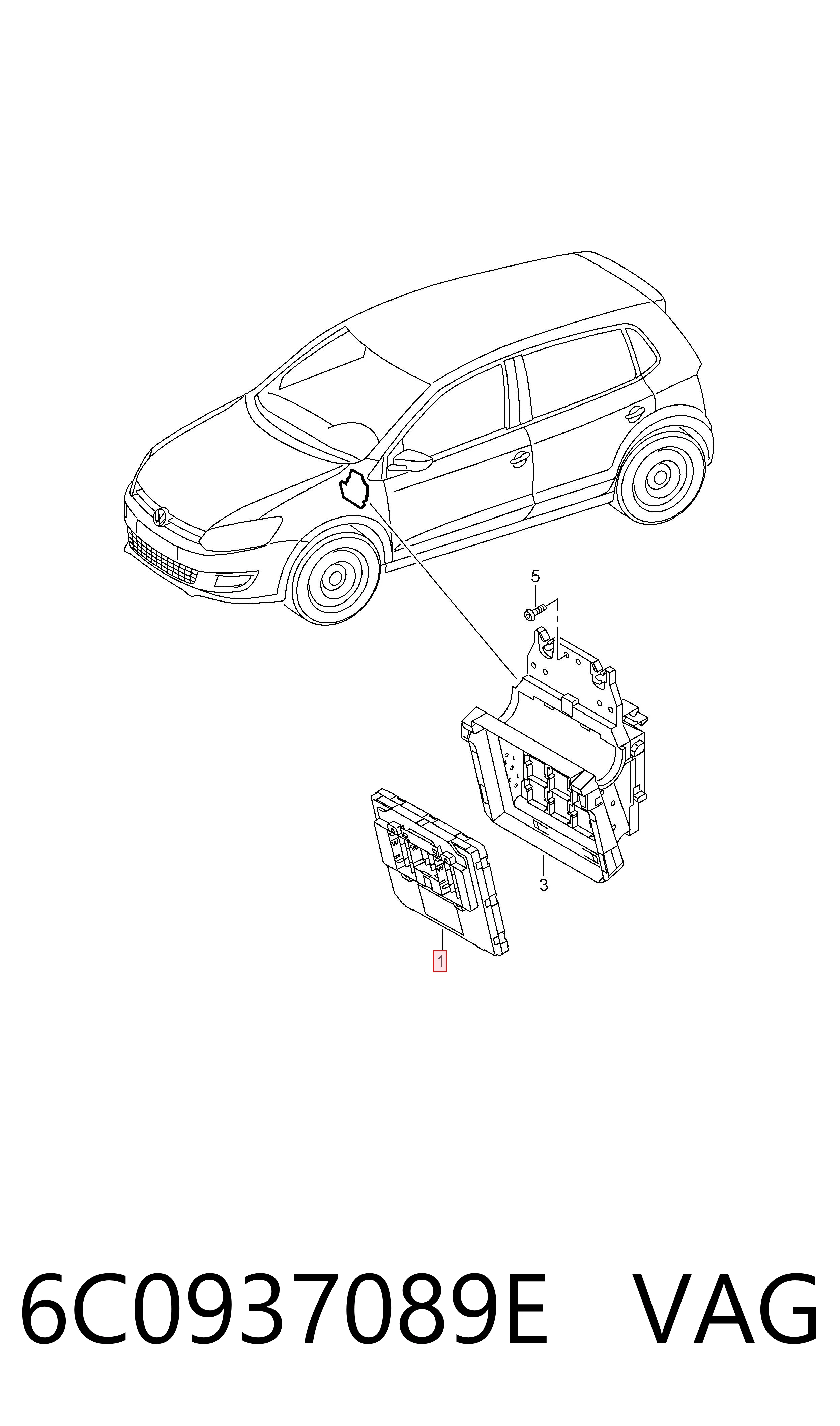 Unidade de conforto para Volkswagen Polo V 6R1, 6C1