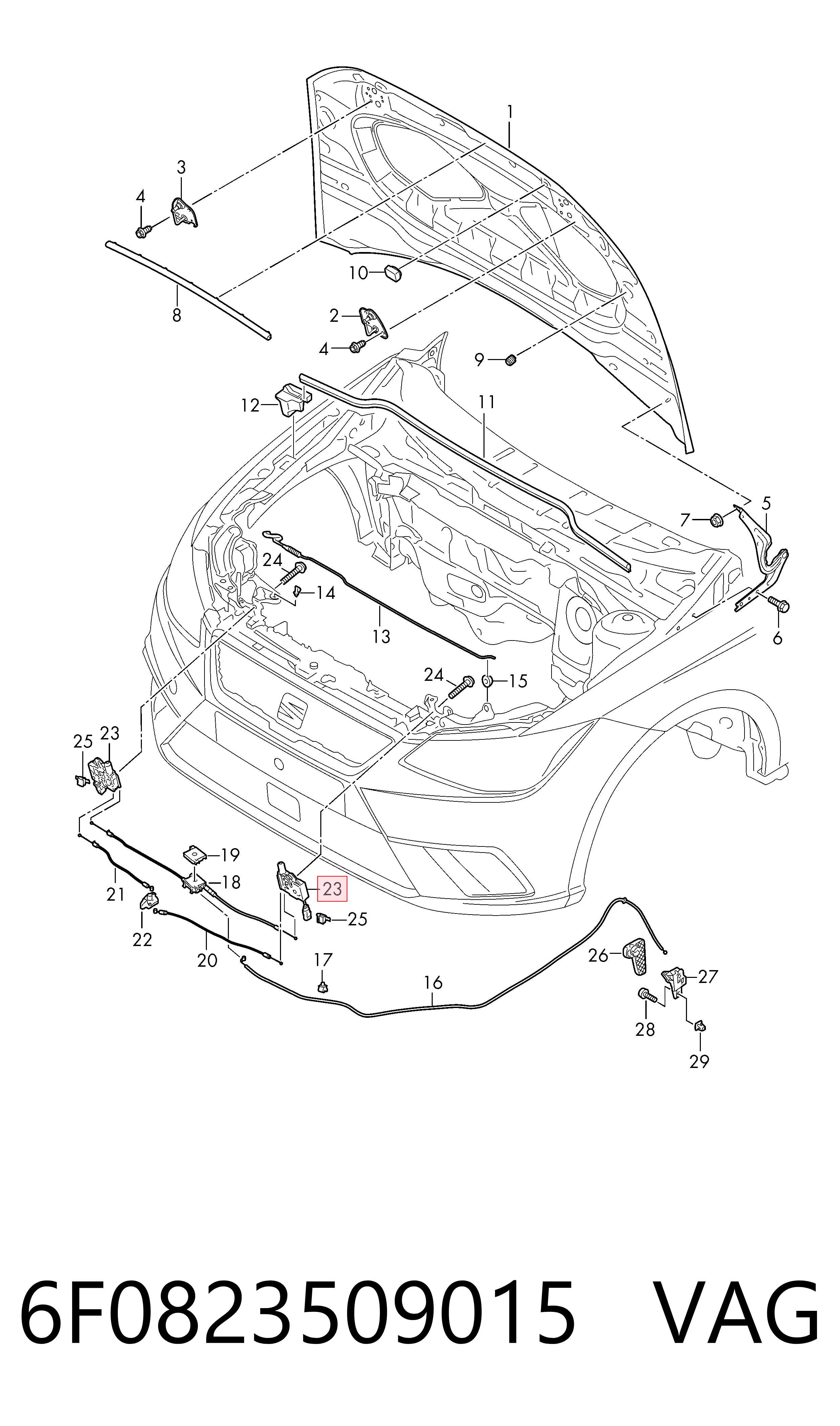  Fecho da capota Seat Ibiza V hatchback (KJ1, KJG) (2017 - 2026) V