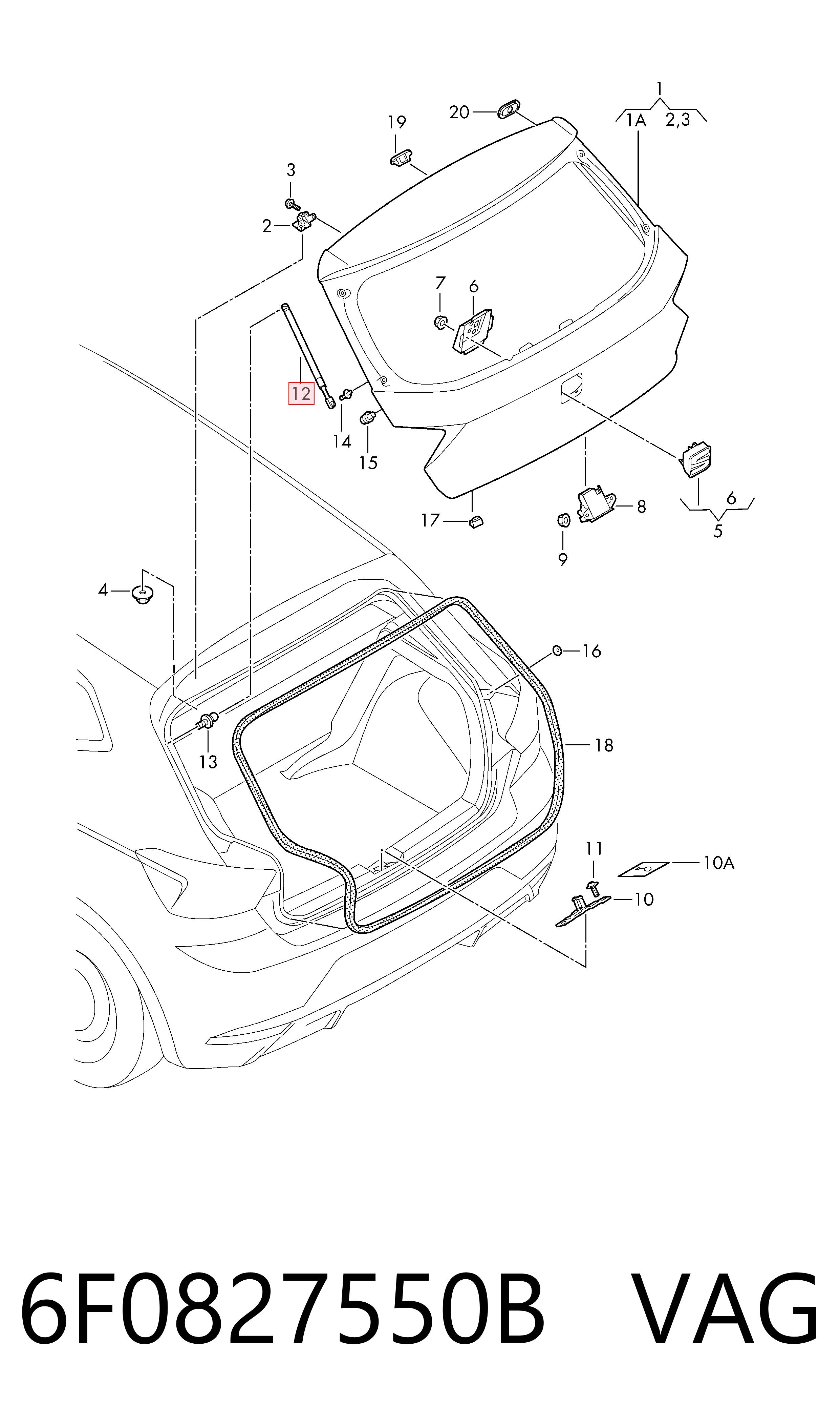 Amortecedor de tampa de porta-malas (de 3ª/5ª porta traseira) Seat Ibiza preço, a partir de 22,03 USD