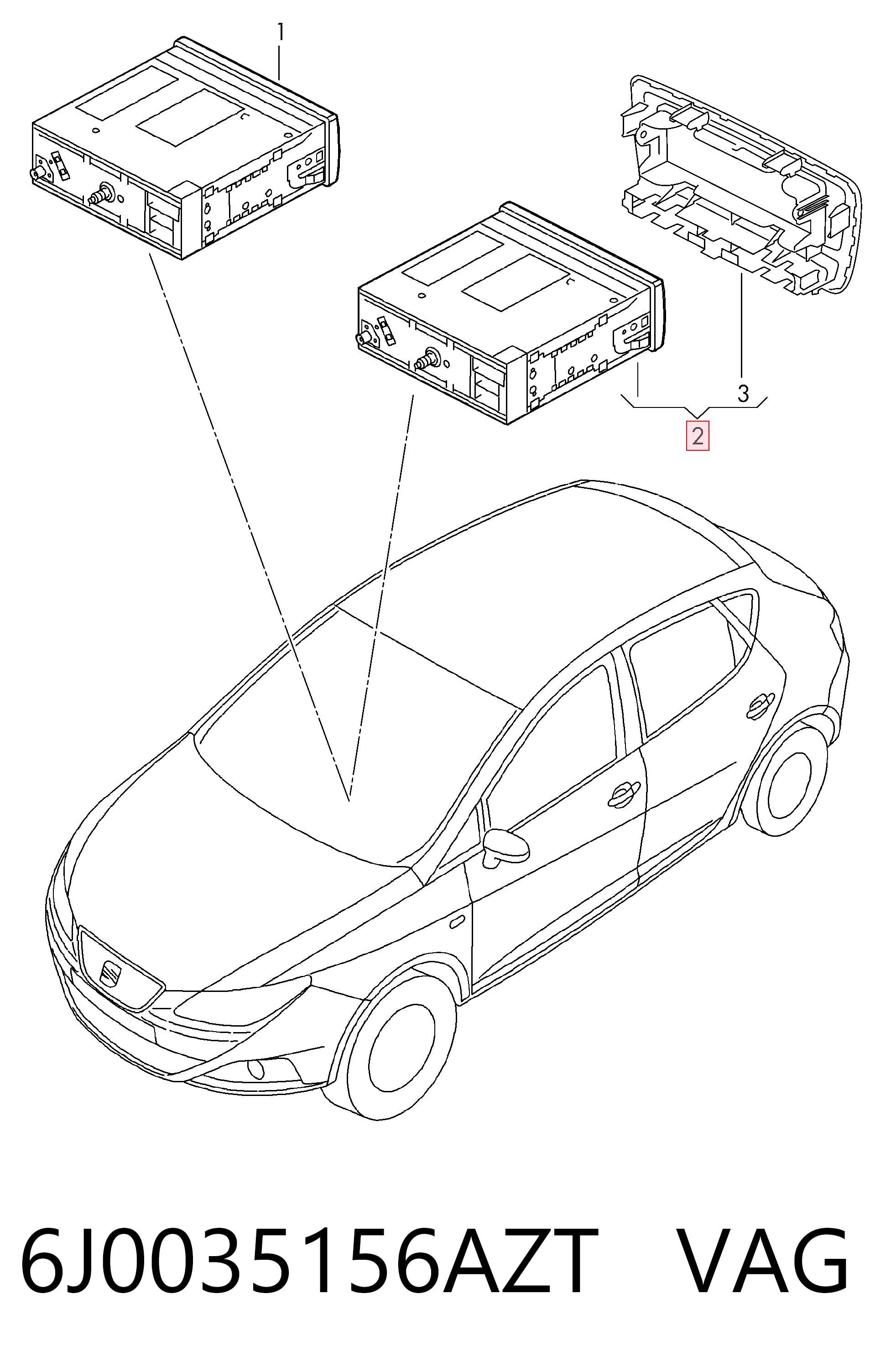 Aparelhagem de som (rádio AM/FM) Seat Ibiza IV 6J5, 6P1 ao melhor preço