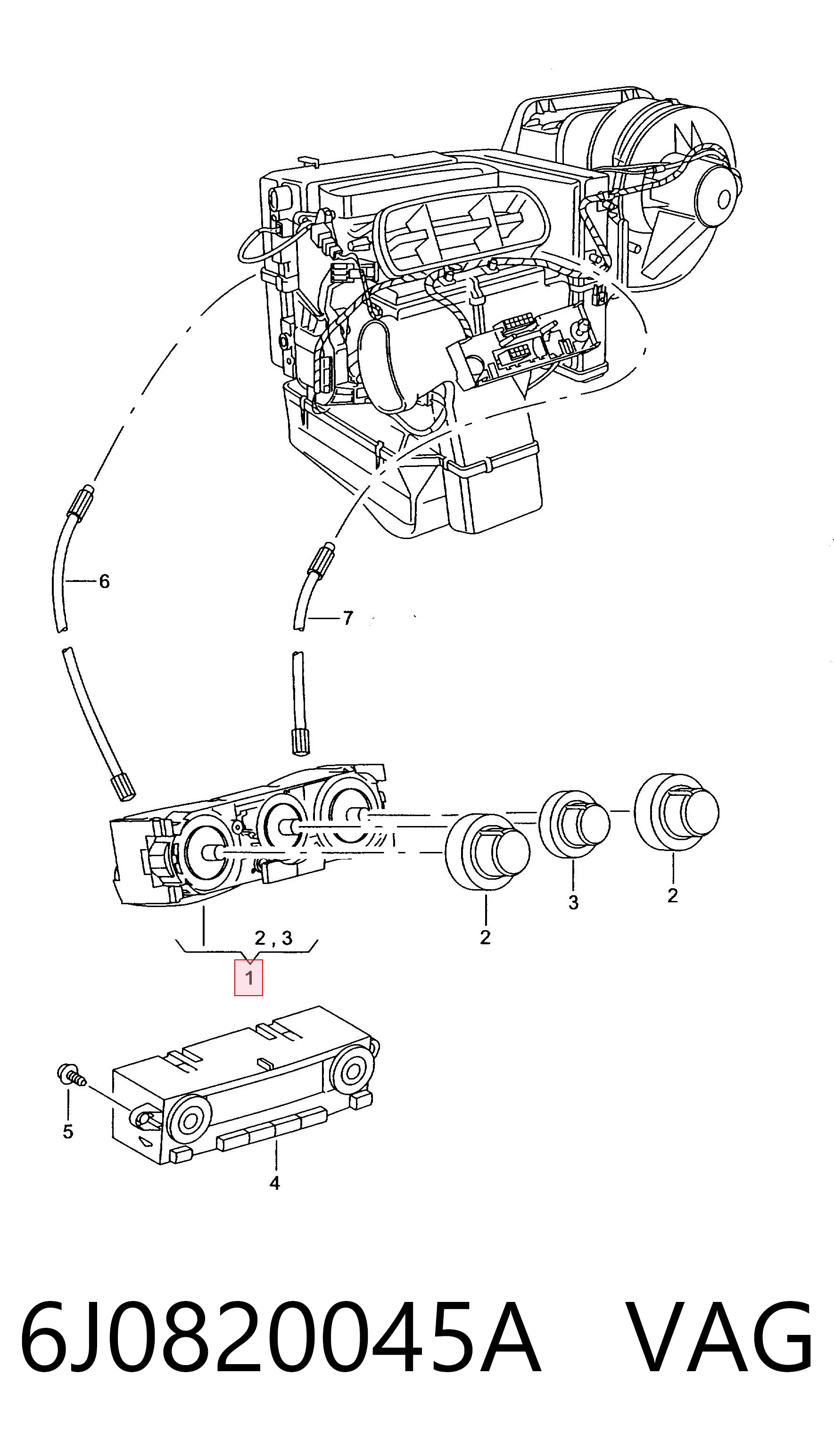 Unidade de controlo dos modos de aquecimento/condicionamento para Seat Ibiza IV ST 6J8, 6P8