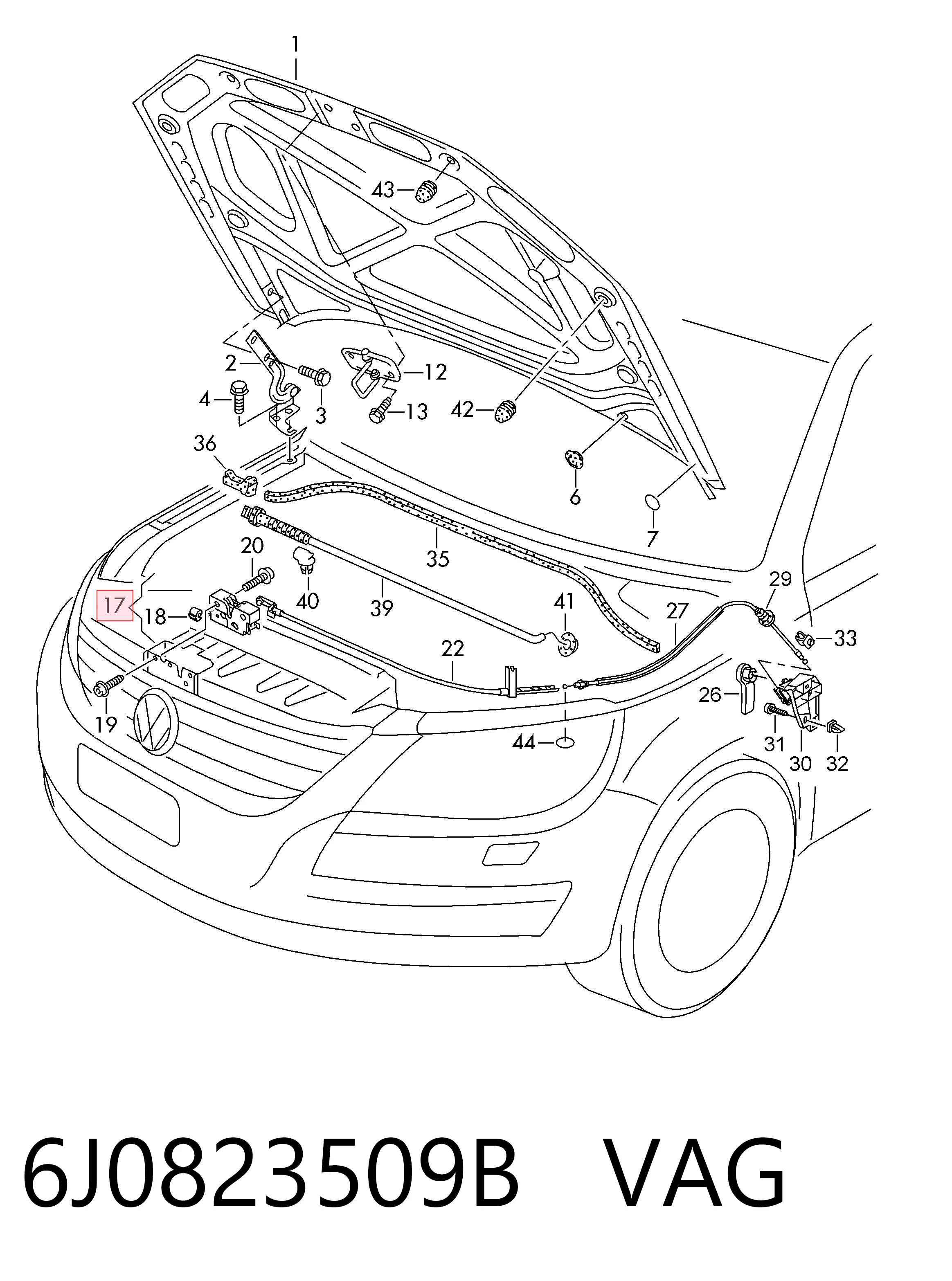  Fecho da capota Volkswagen Passat B7 sedan (362) (2010 - 2016) B7