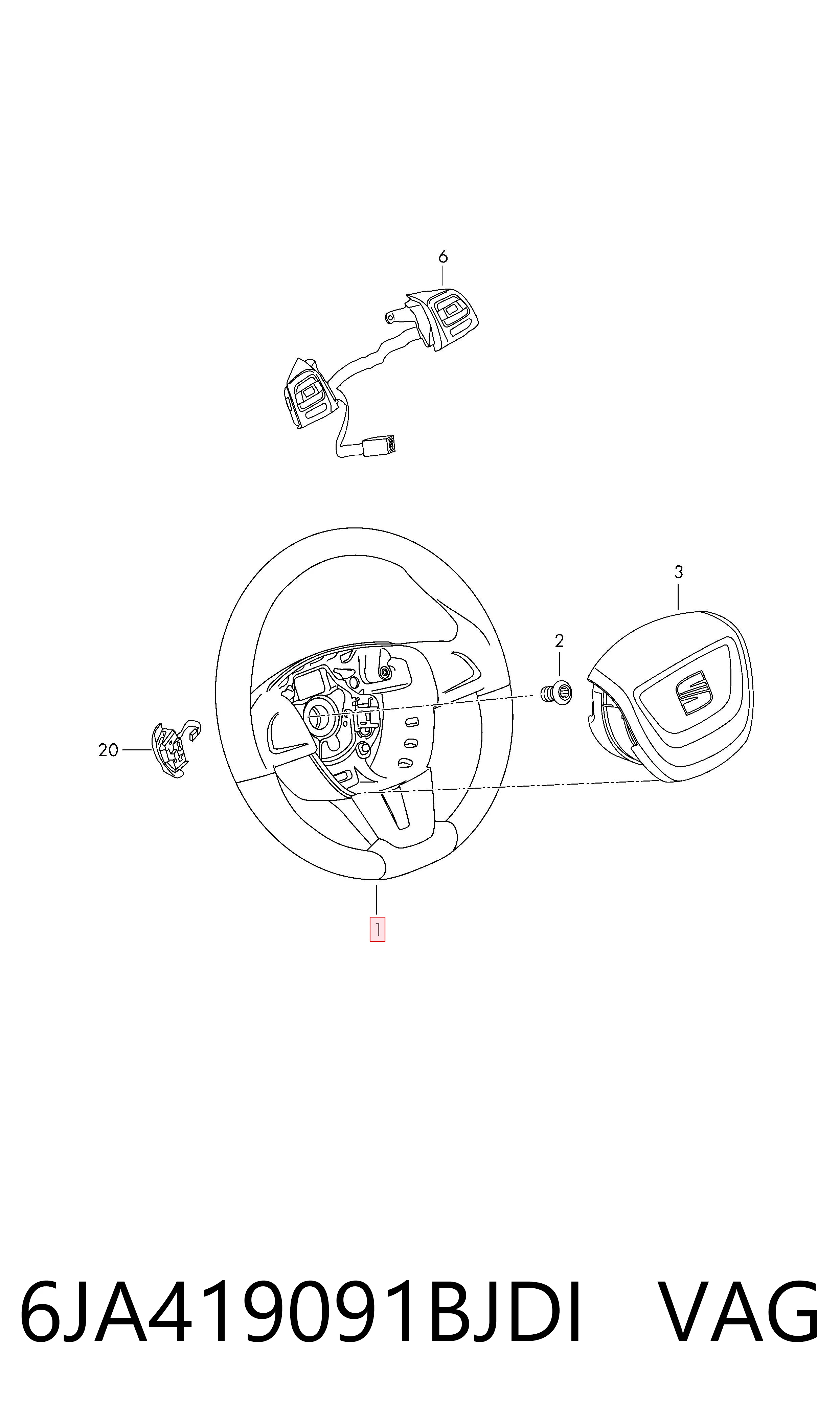 6JA419091BJDI VAG Volante