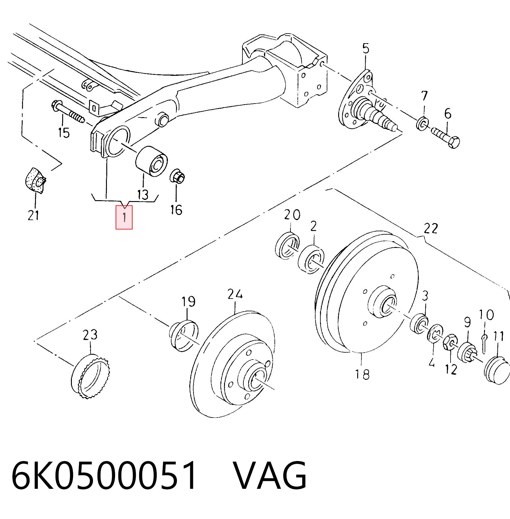 Viga de suspensão traseira (plataforma veicular) para Seat Ibiza II 6K1