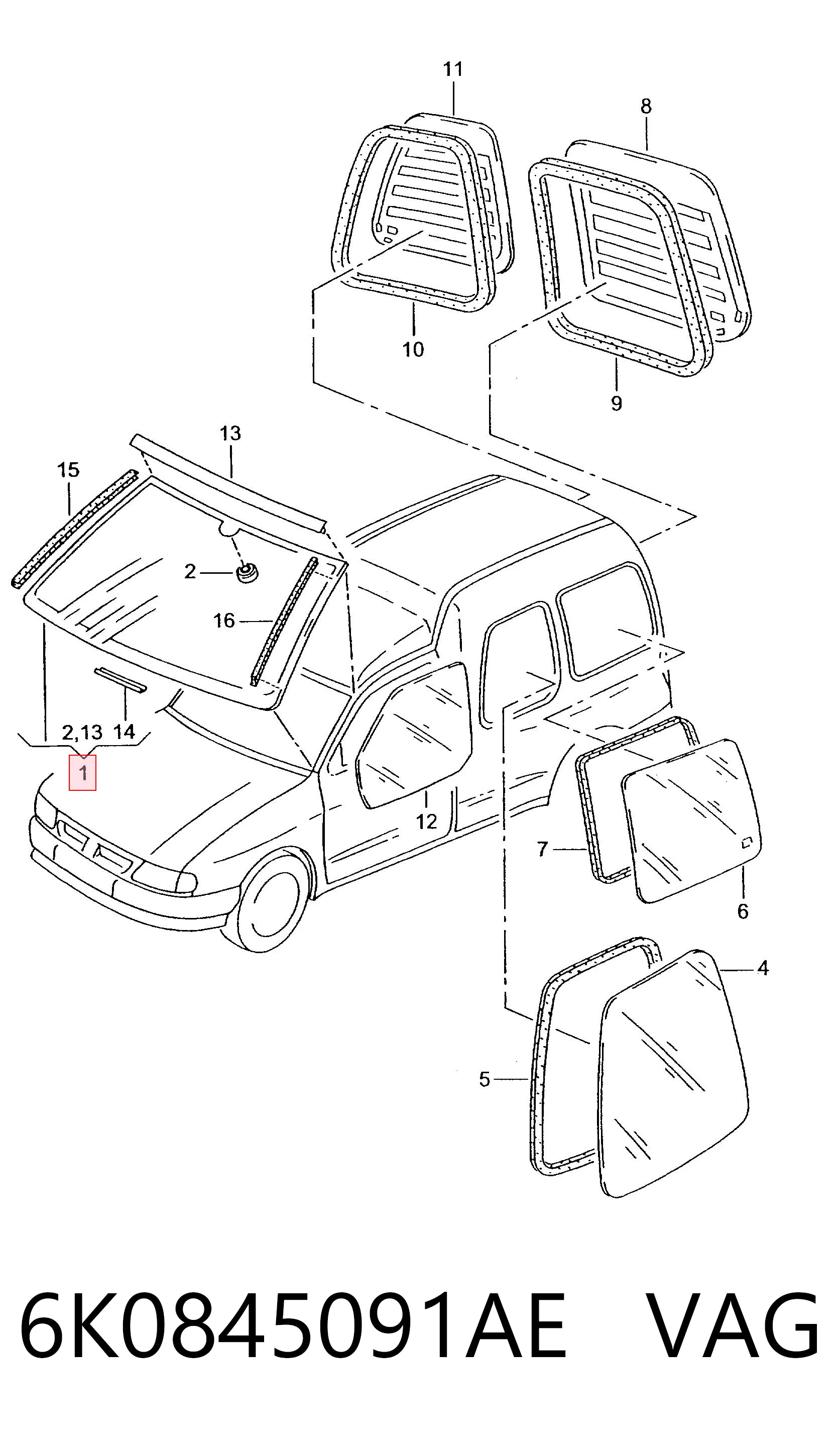 Pára-brisas para Seat Ibiza II 6K1