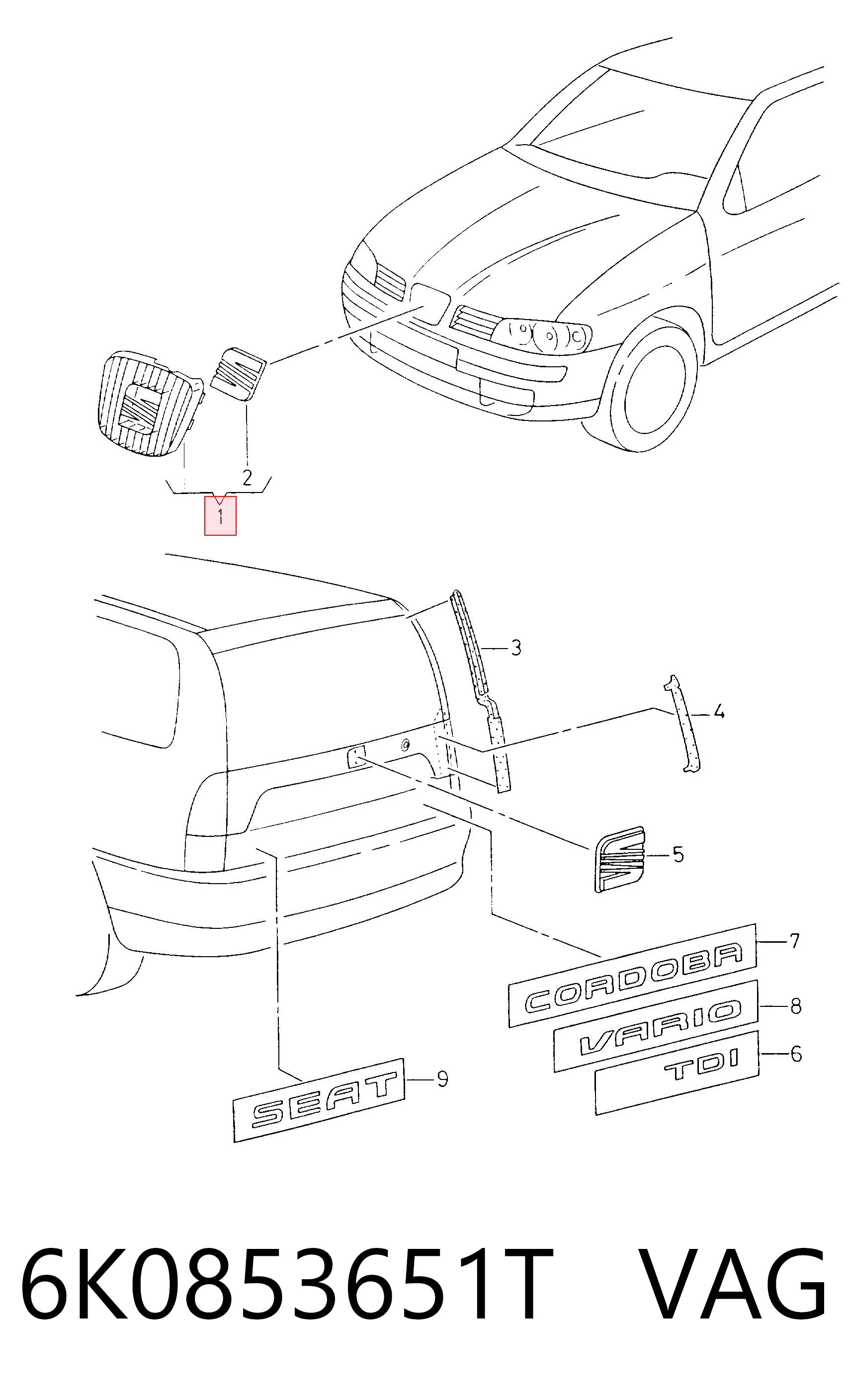 Grelha do radiador Seat Cordoba preço, a partir de 23,67 USD