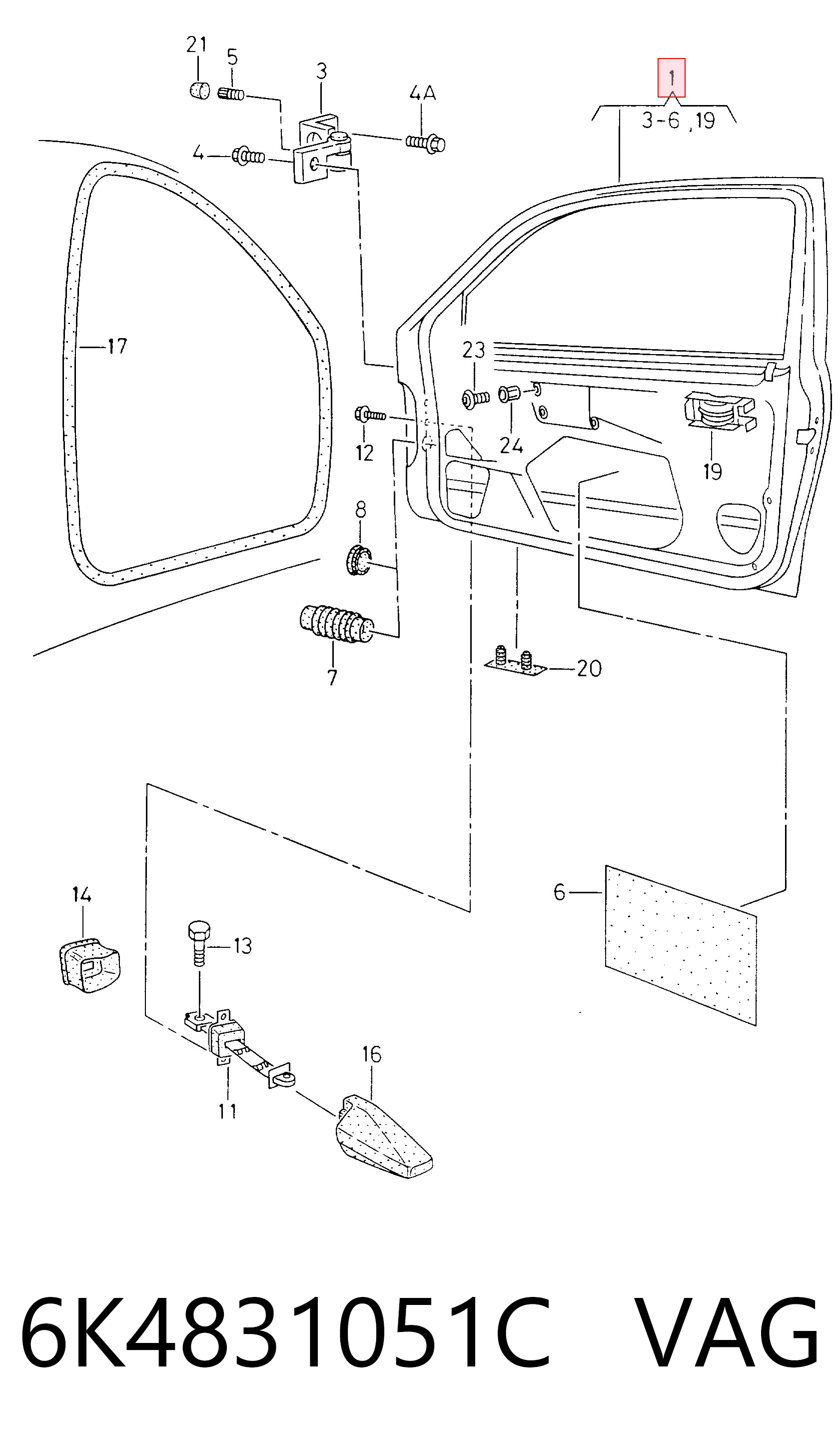 Porta dianteira esquerda Volkswagen Caddy II 9K9 ao melhor preço
