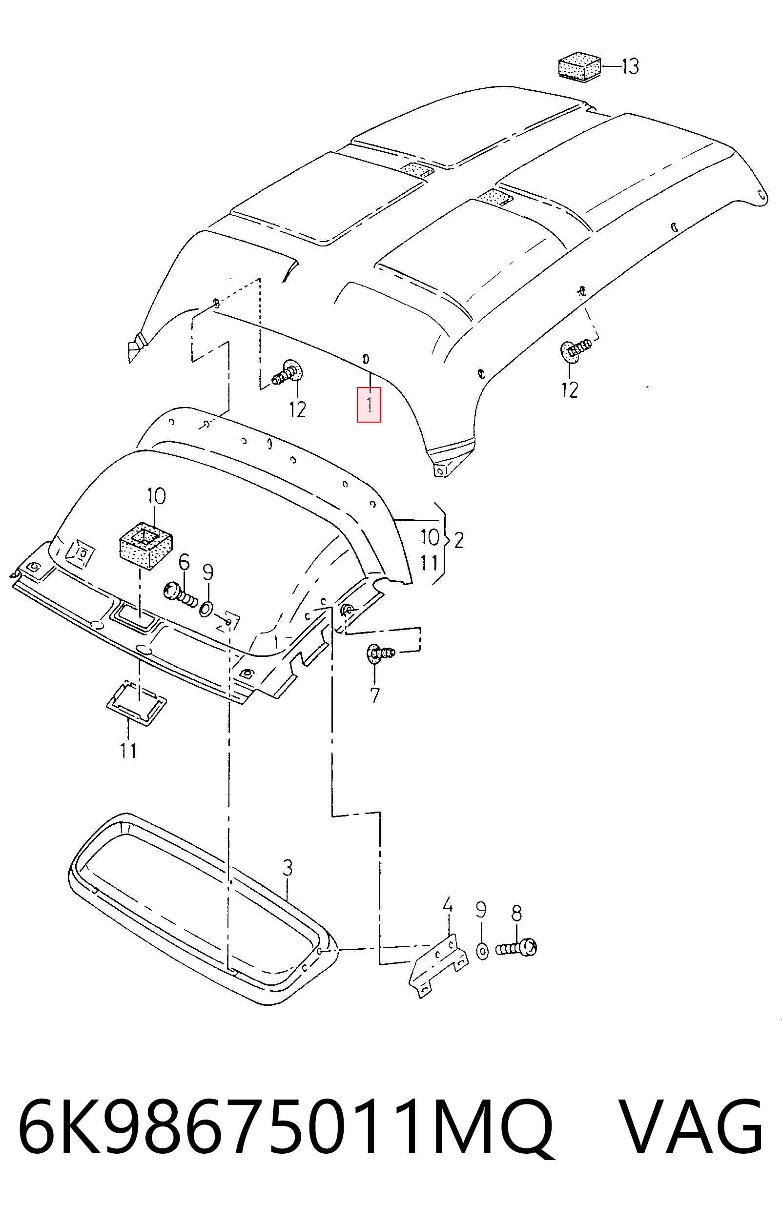 Revestimento do teto Seat Inca  6K9 ao melhor preço