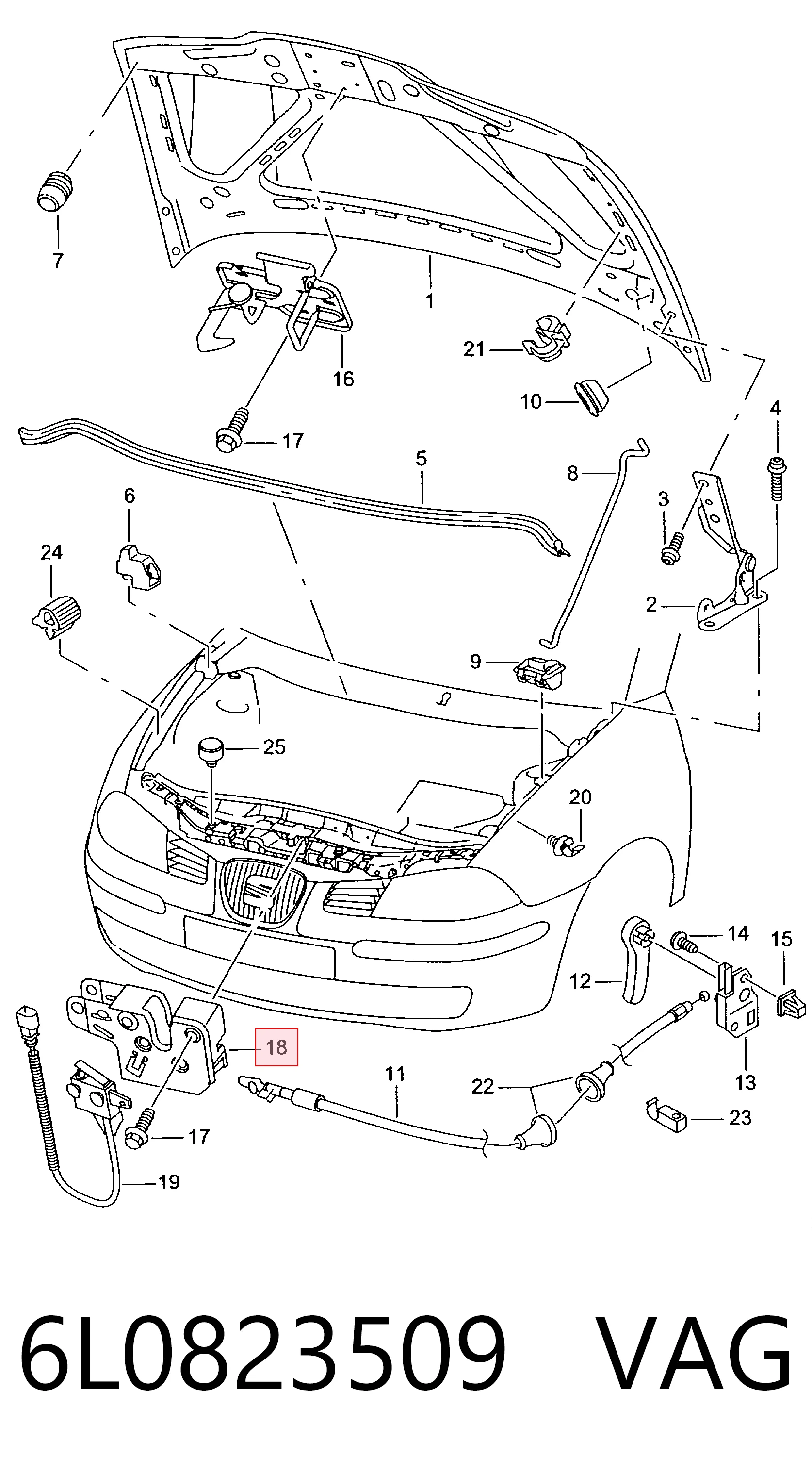 Fecho da capota para Seat Ibiza III 6L1