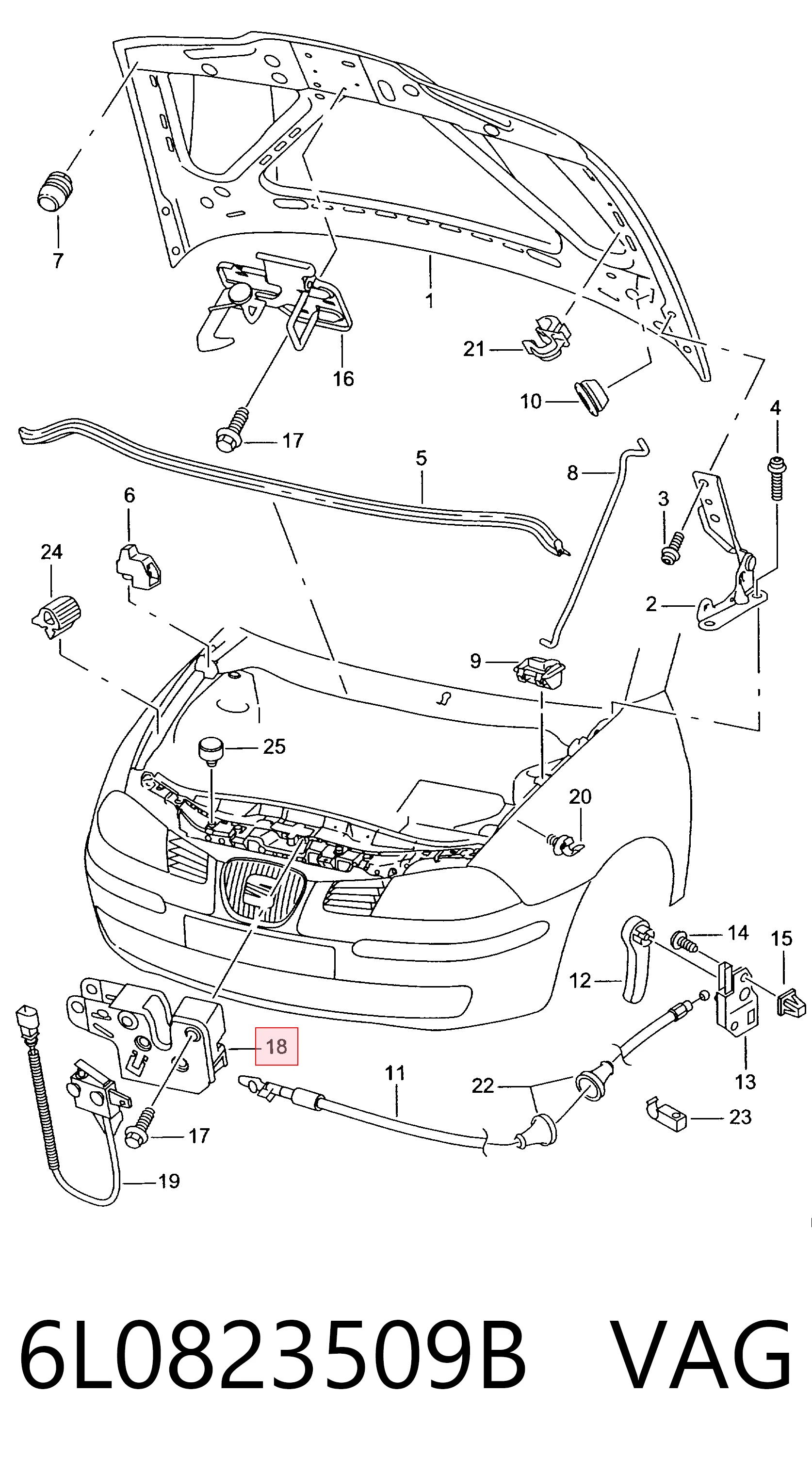 Fecho da capota Seat Ibiza III 6L1