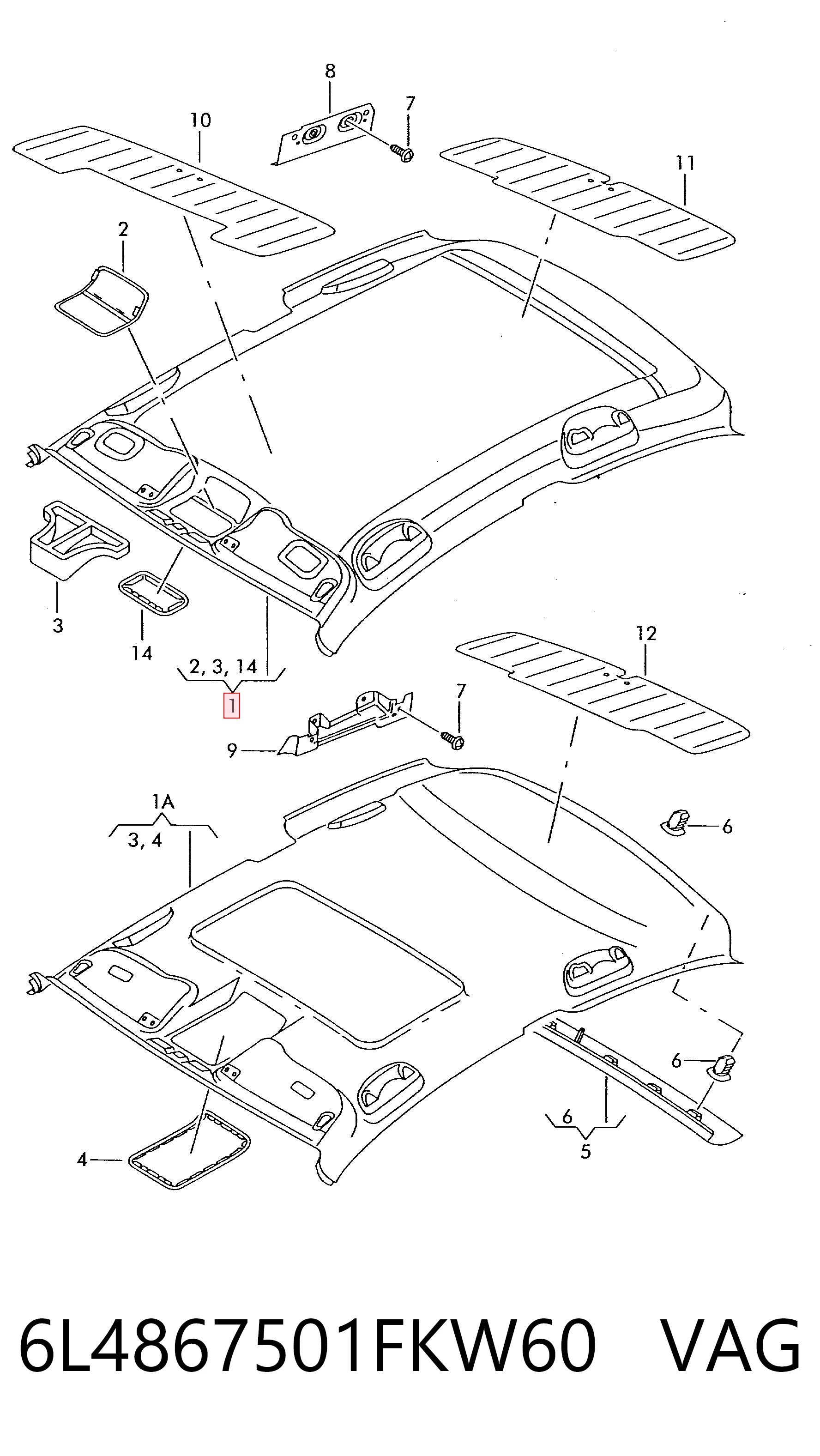 Revestimento do teto Seat Ibiza III 6L1 ao melhor preço