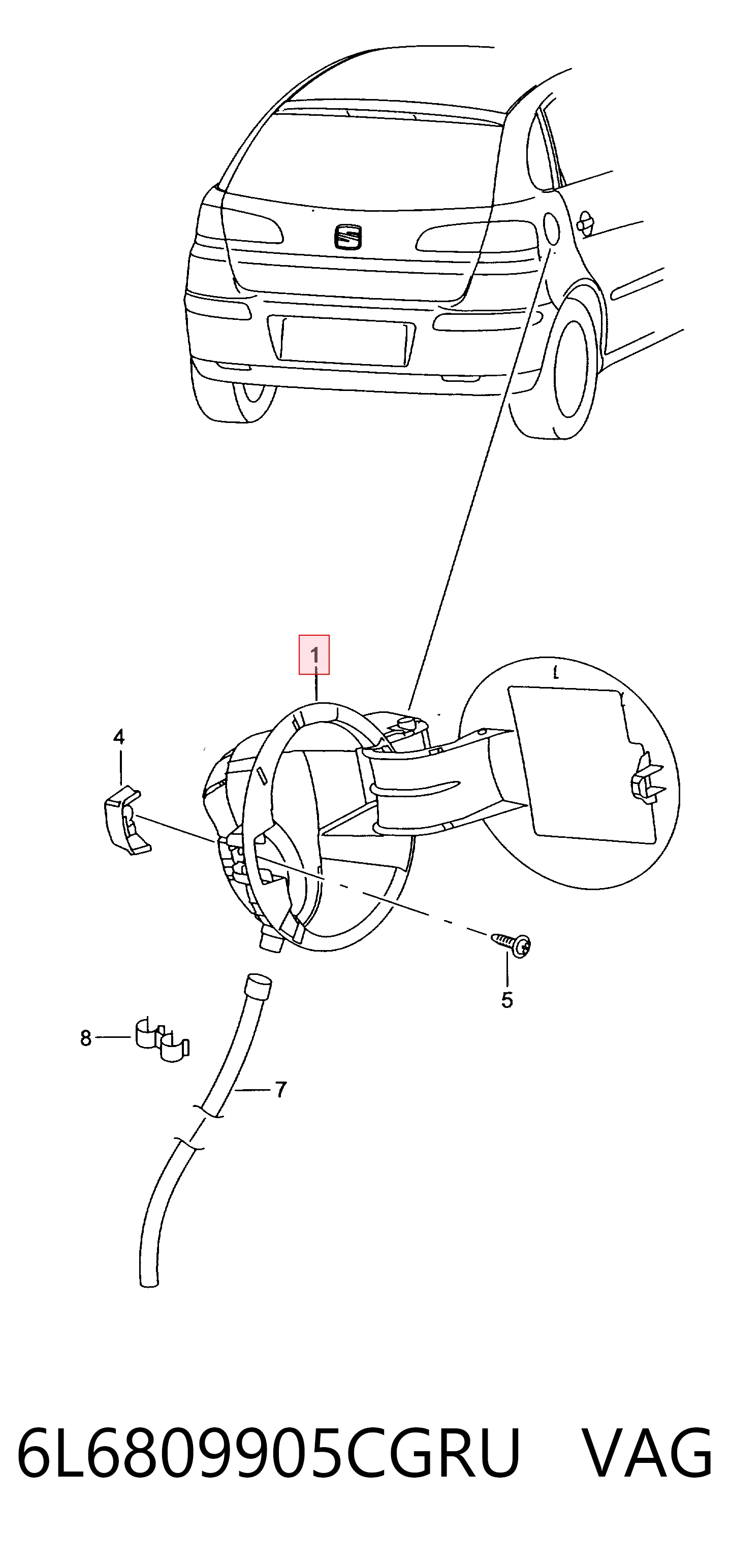 Alcapão do tanque de combustível para Seat Ibiza III 6L1