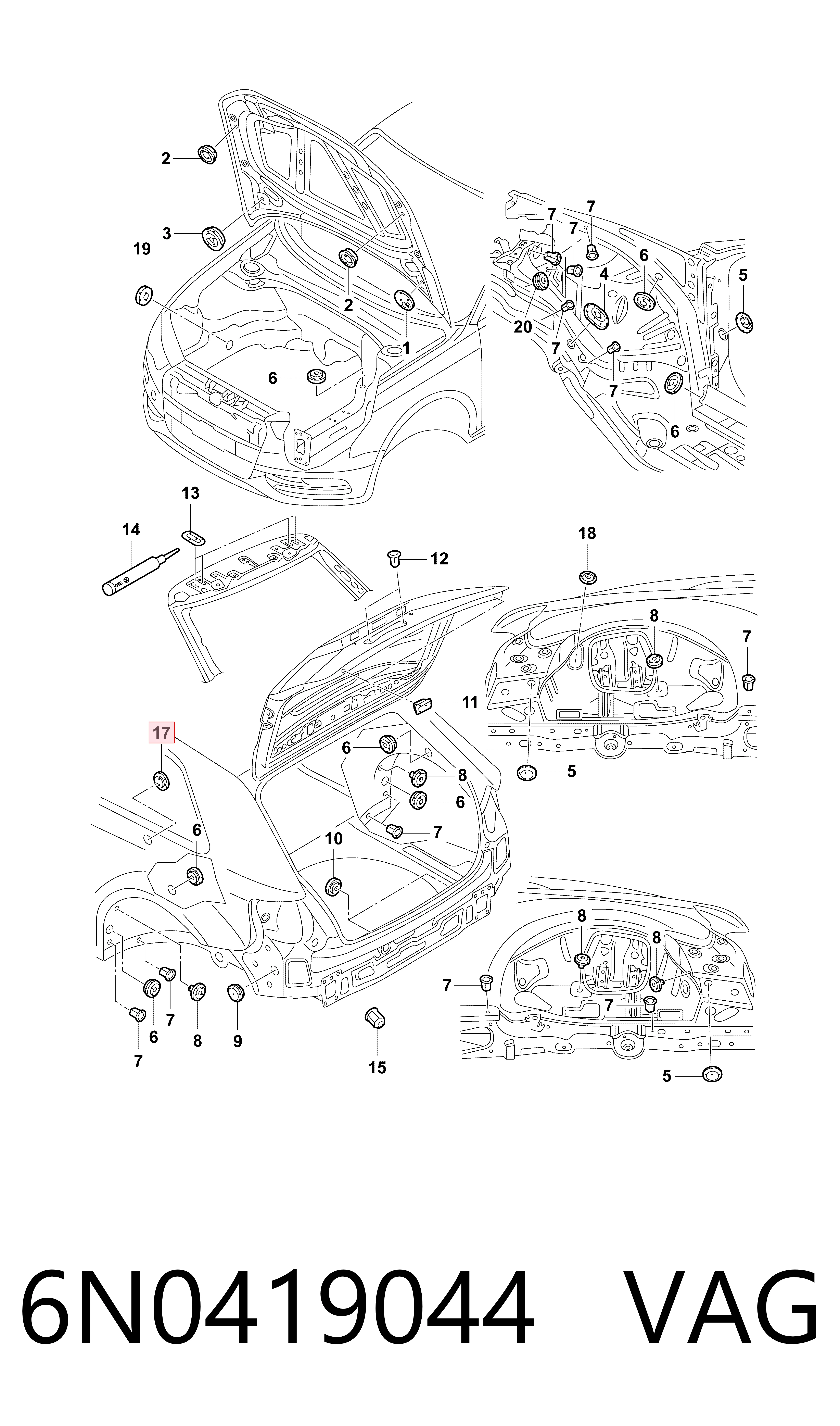  VAG 6N0419044 preço, a partir de 2,09 USD