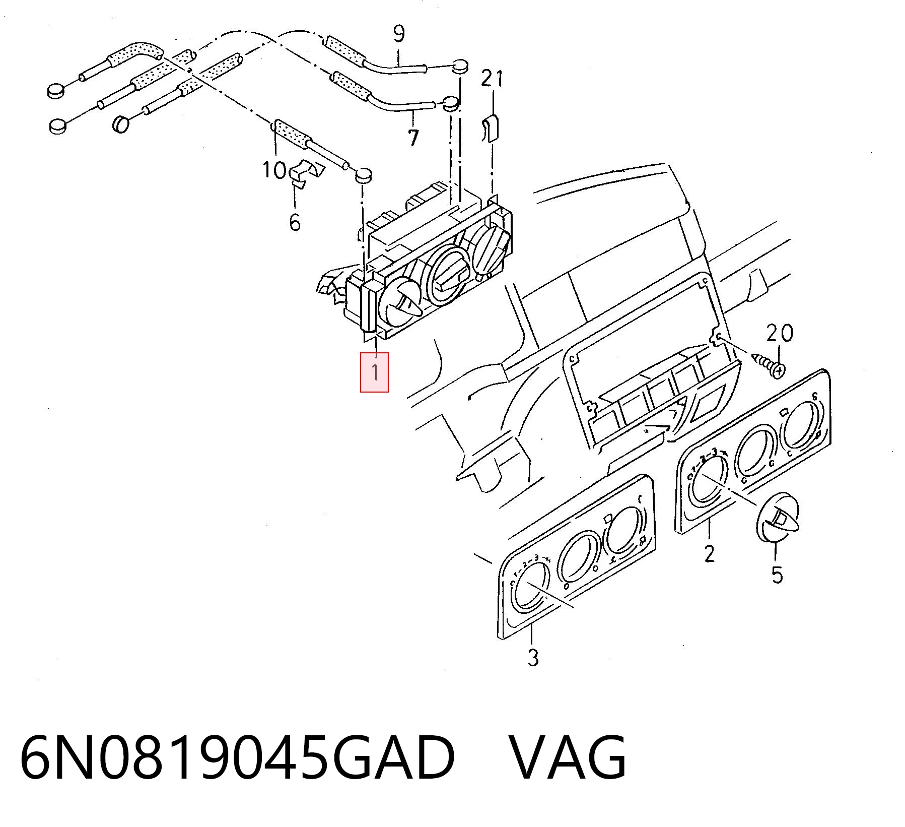 Unidade de controlo dos modos de aquecimento/condicionamento Volkswagen Caddy II 9K9 ao melhor preço