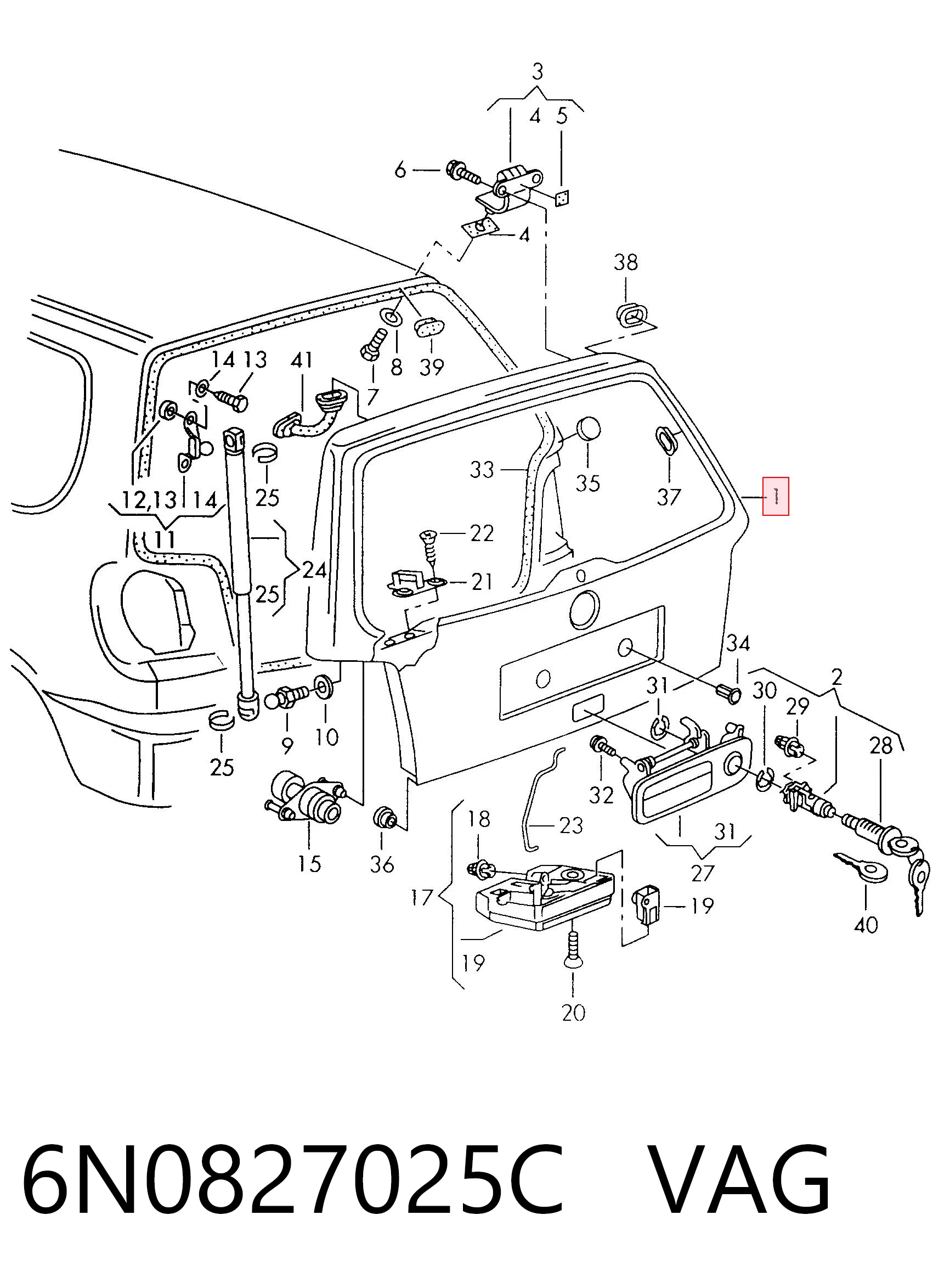 Porta traseira (3ª/5ª porta-malas (tampa de alcapão) Volkswagen Polo III 6N1 ao melhor preço