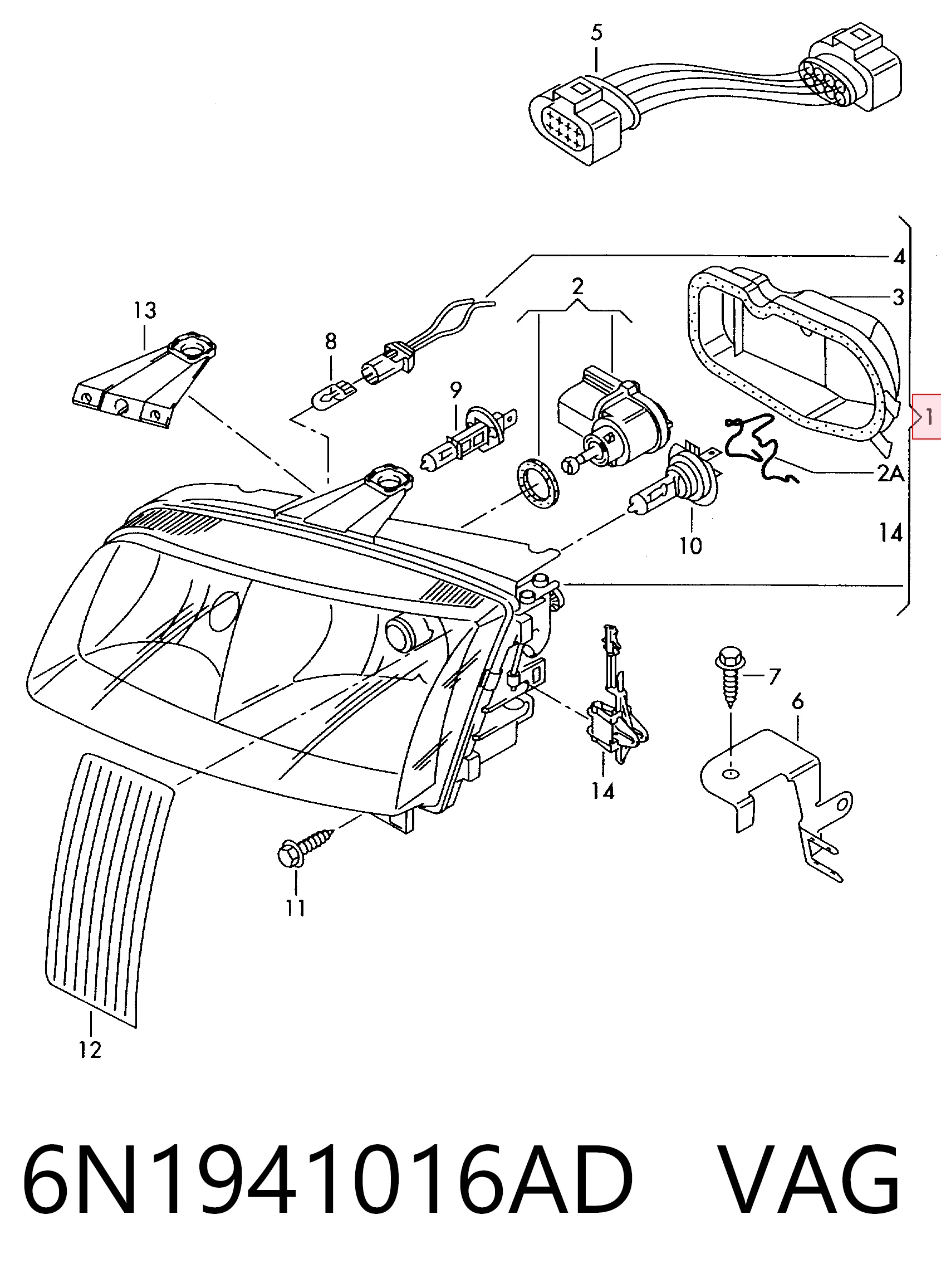  Luz direita Volkswagen Polo III hatchback (6N2) (1999 - 2001) III