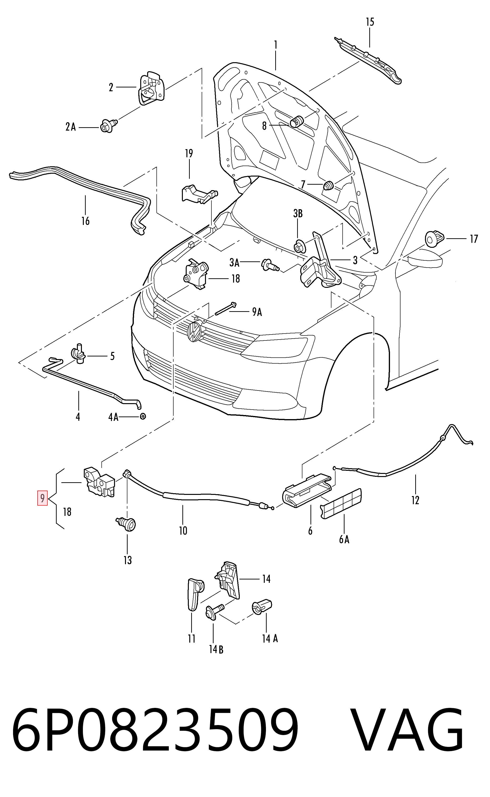 Fecho da capota para Volkswagen Passat B7 362