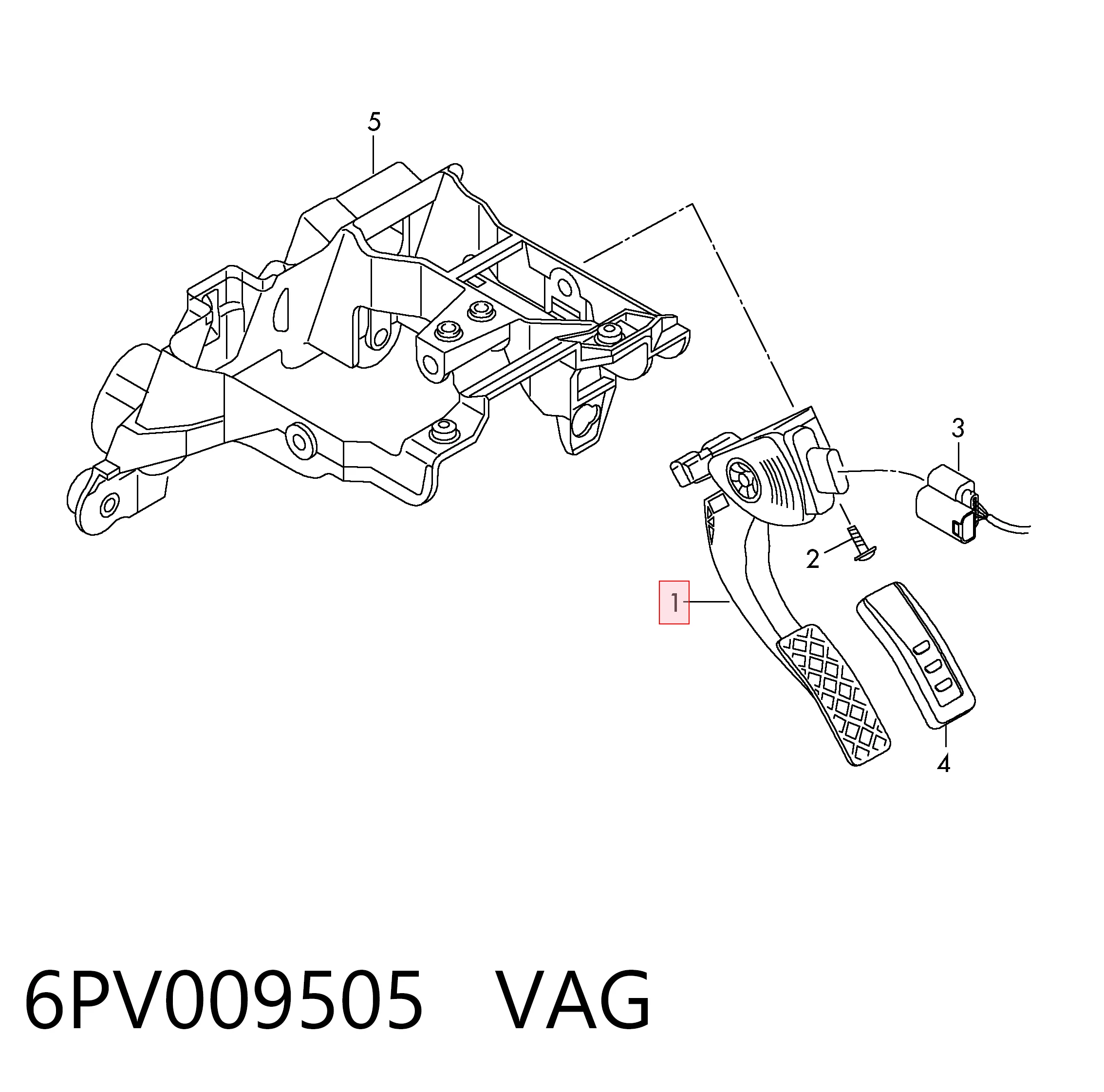Pedal de gás (de acelerador) para Audi A7 Sportback 4GA, 4GF