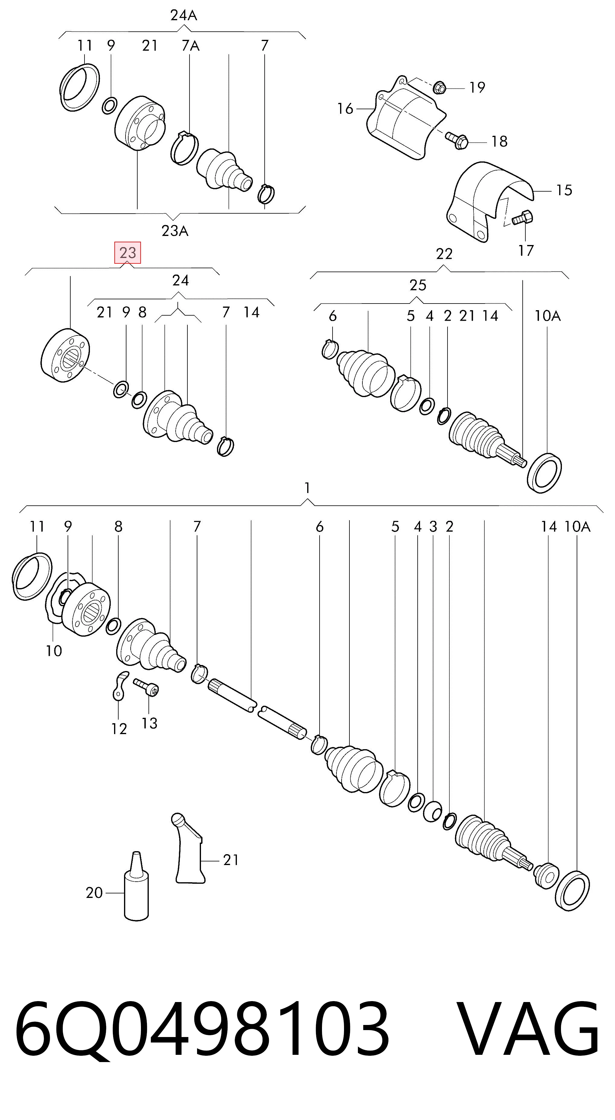 J72023 Tangun Junta homocinética interna dianteira