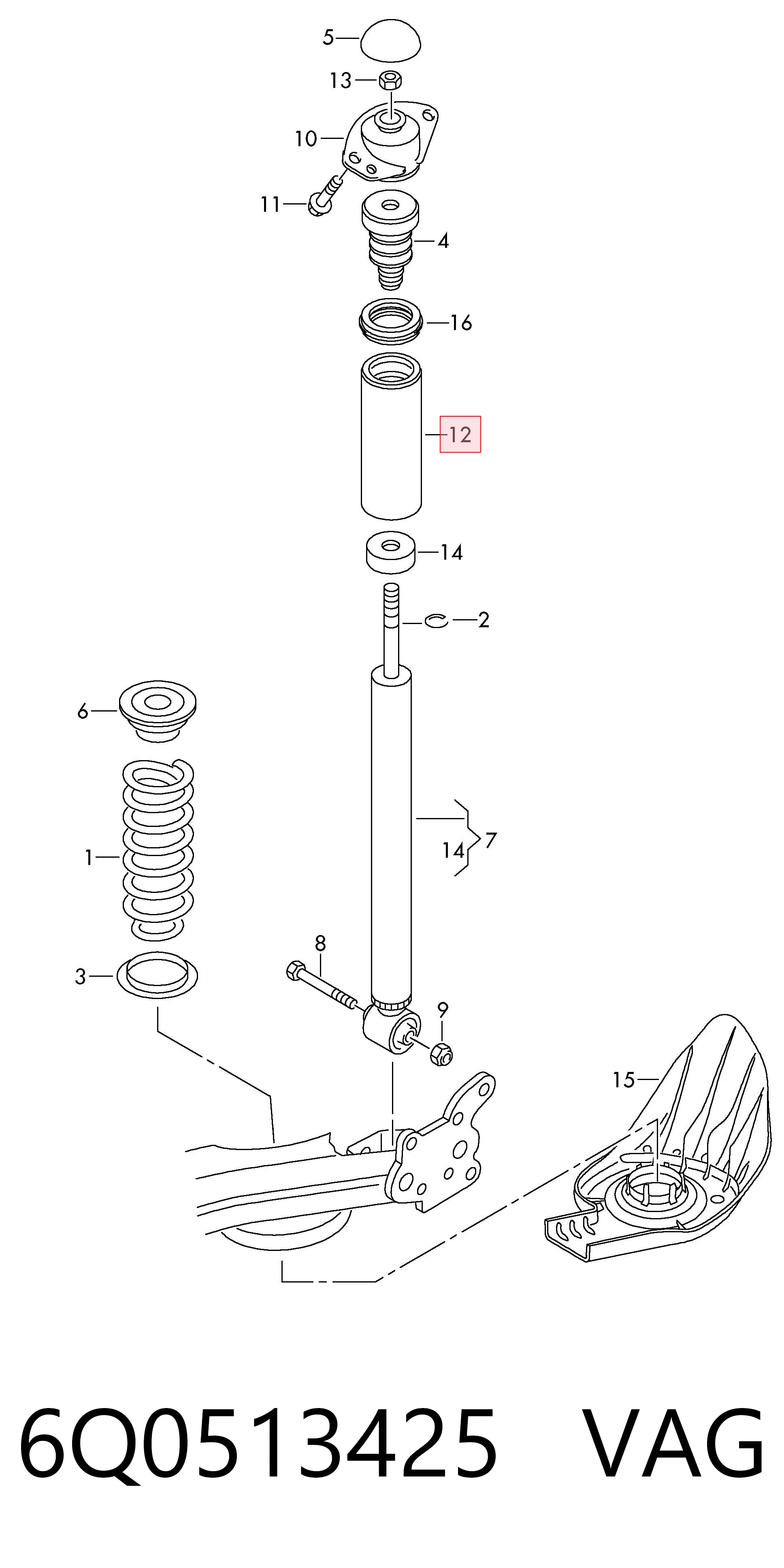 Bota de proteção de amortecedor traseiro VAG 6Q0513425 preço, a partir de 8,22 USD