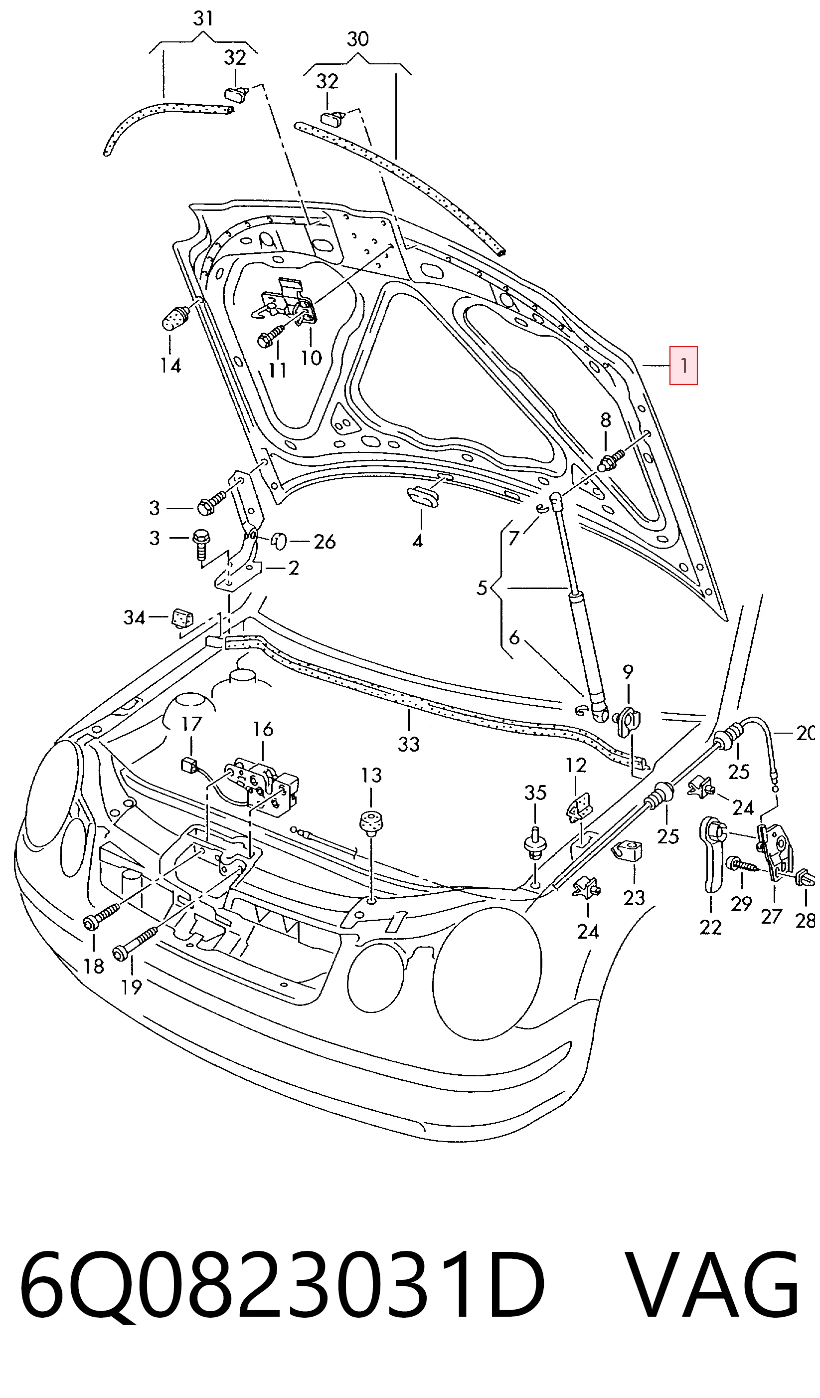  Capota Volkswagen Polo IV hatchback (9N, 9A) (2001 - 2014) IV