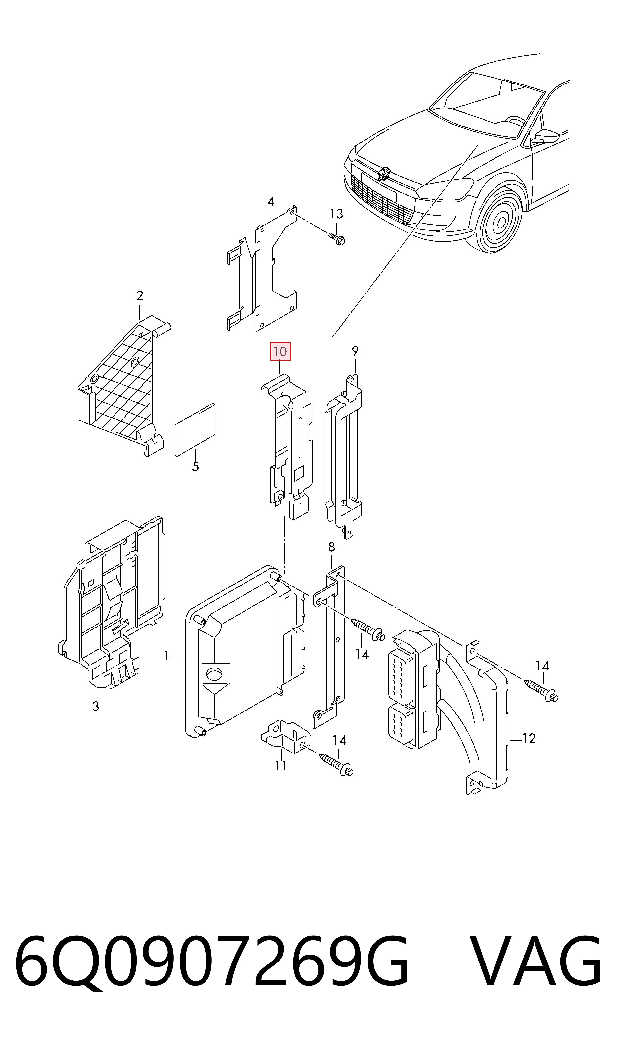 Módulo de direção (Centralina eletrônica) de motor Volkswagen Polo IV 9N, 9A