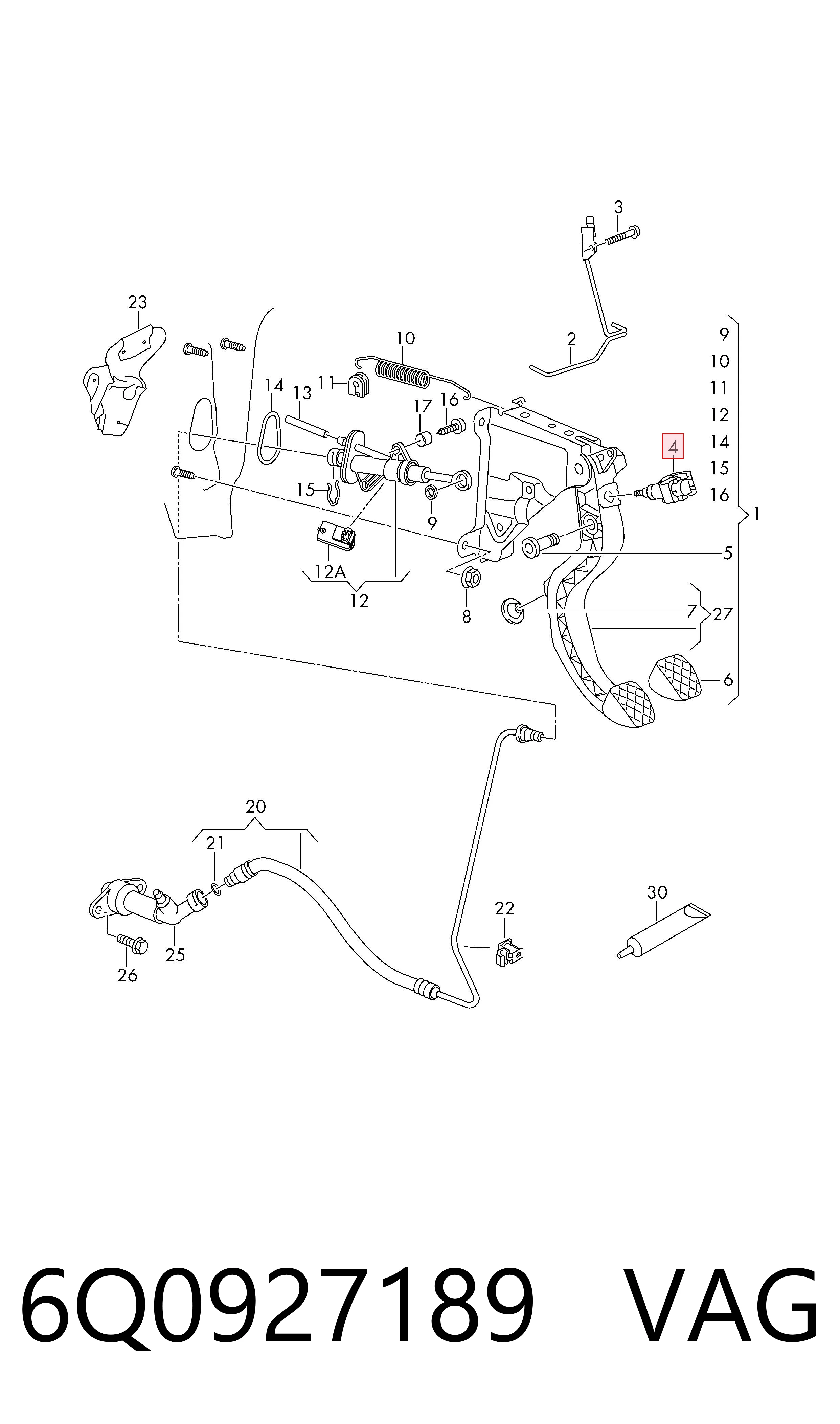Sensor de ativação de embraiagem VAG 6Q0927189 preço, a partir de 18,13 USD