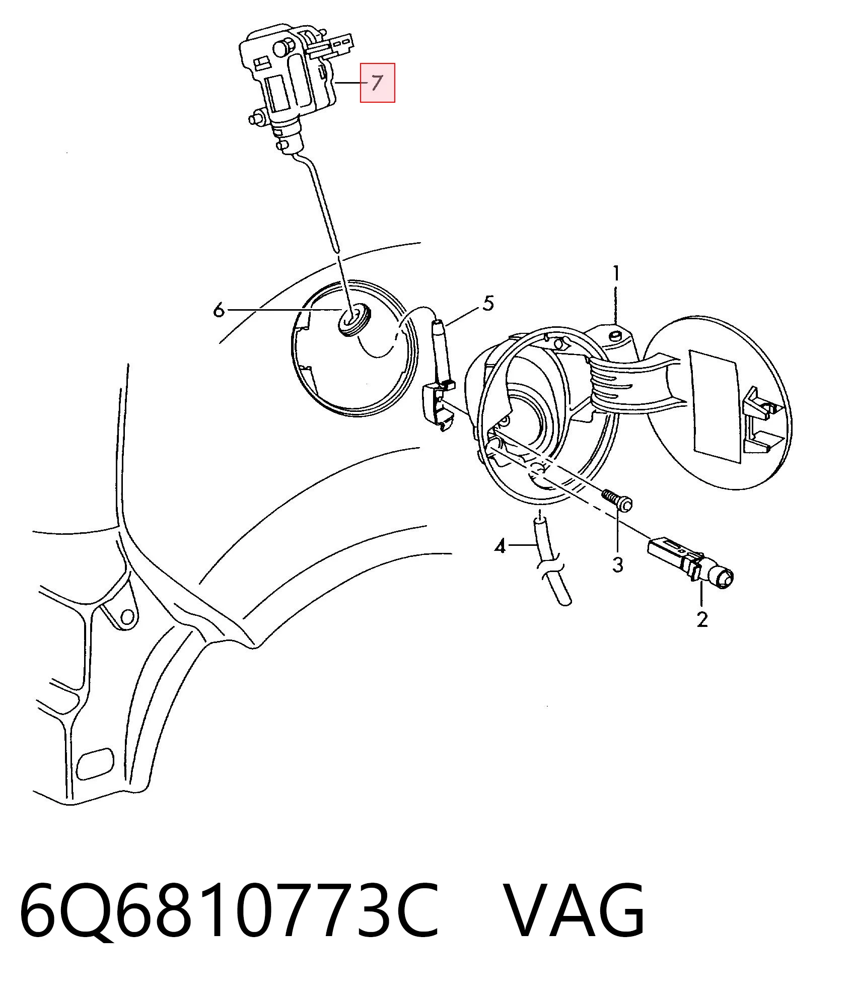 Motor acionador de abertura do alcapão de tanque Volkswagen Polo IV 9N, 9A ao melhor preço