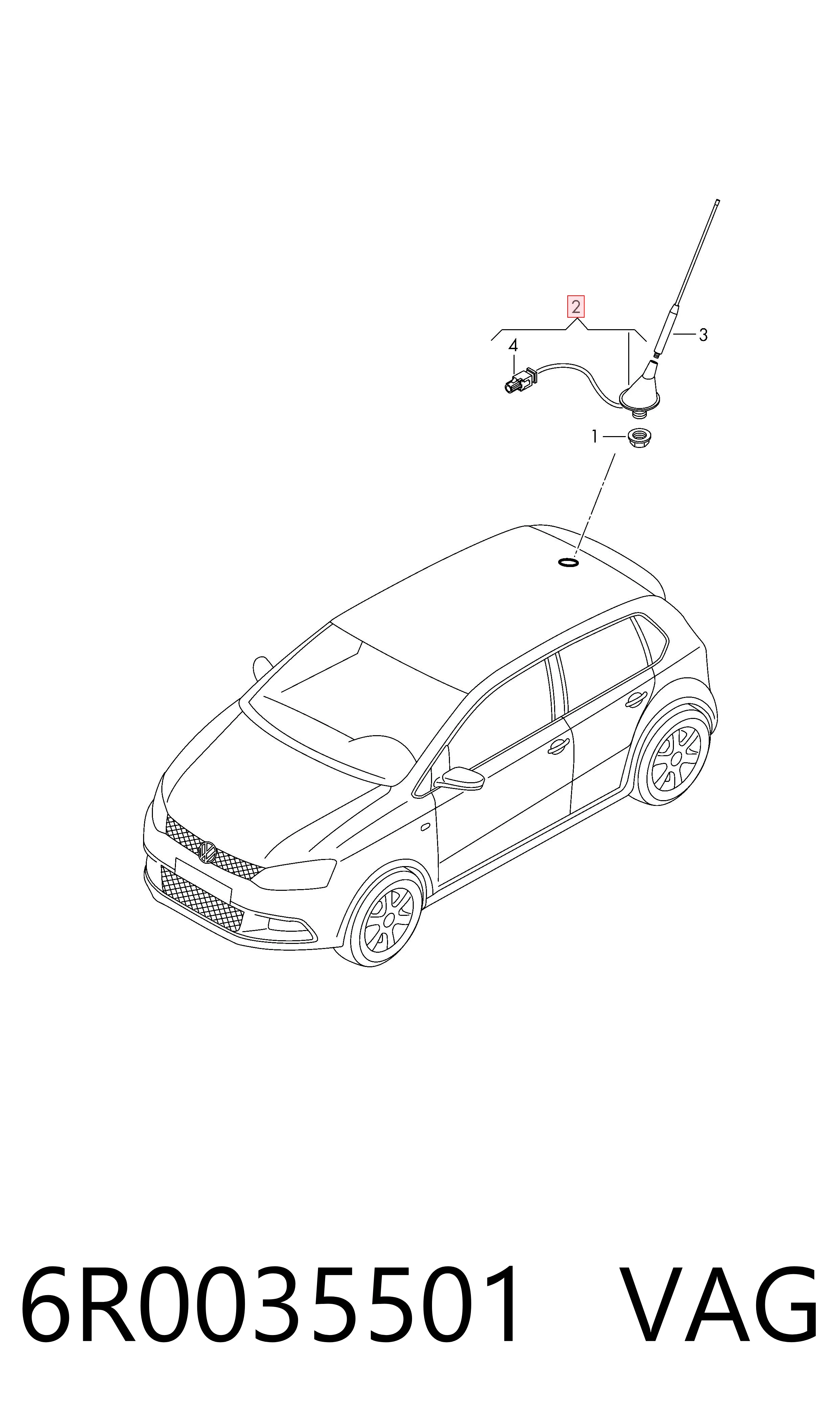 Antena Skoda Fabia II 5J2, 542, 572, 582
