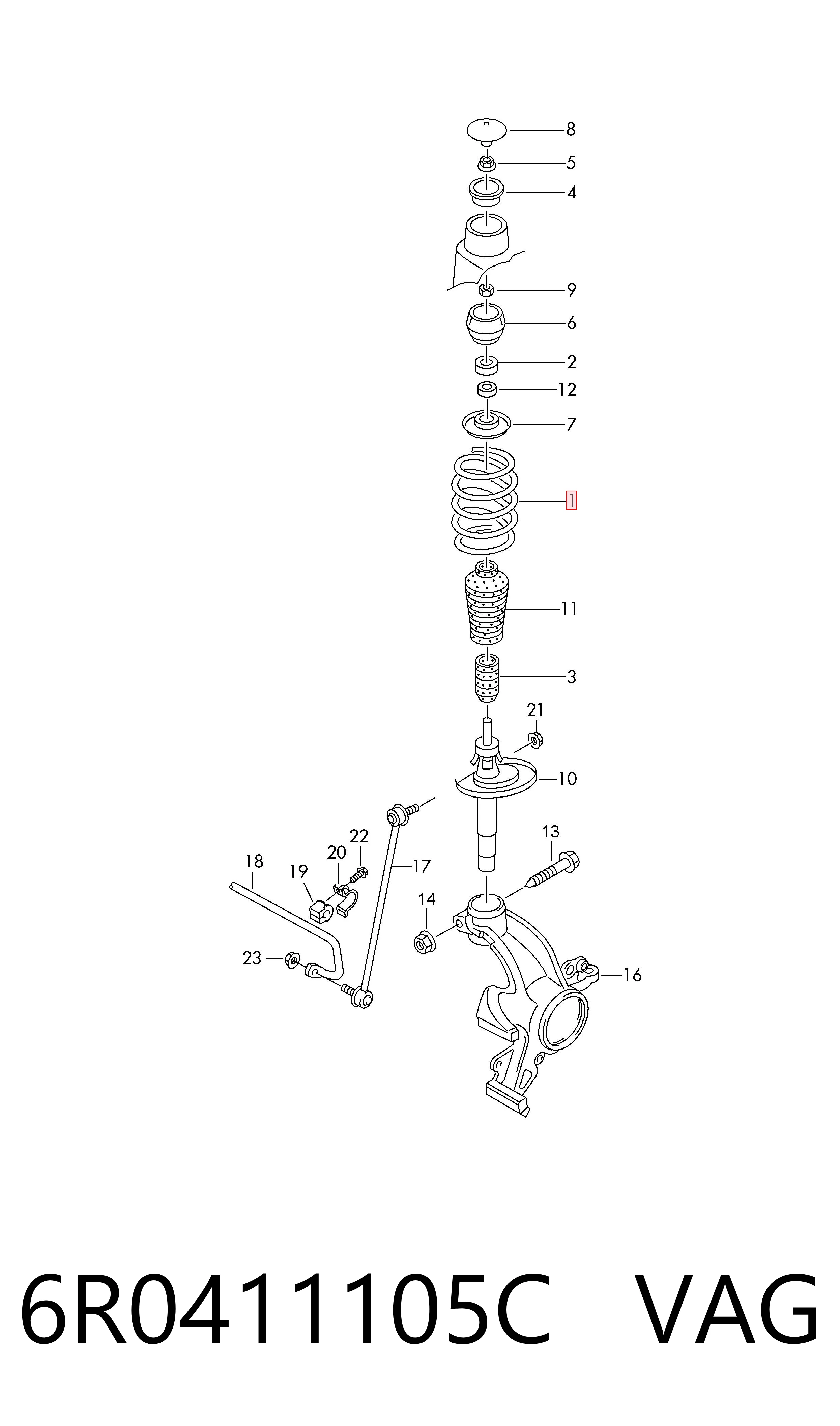 6R0411105C VAG Mola dianteira