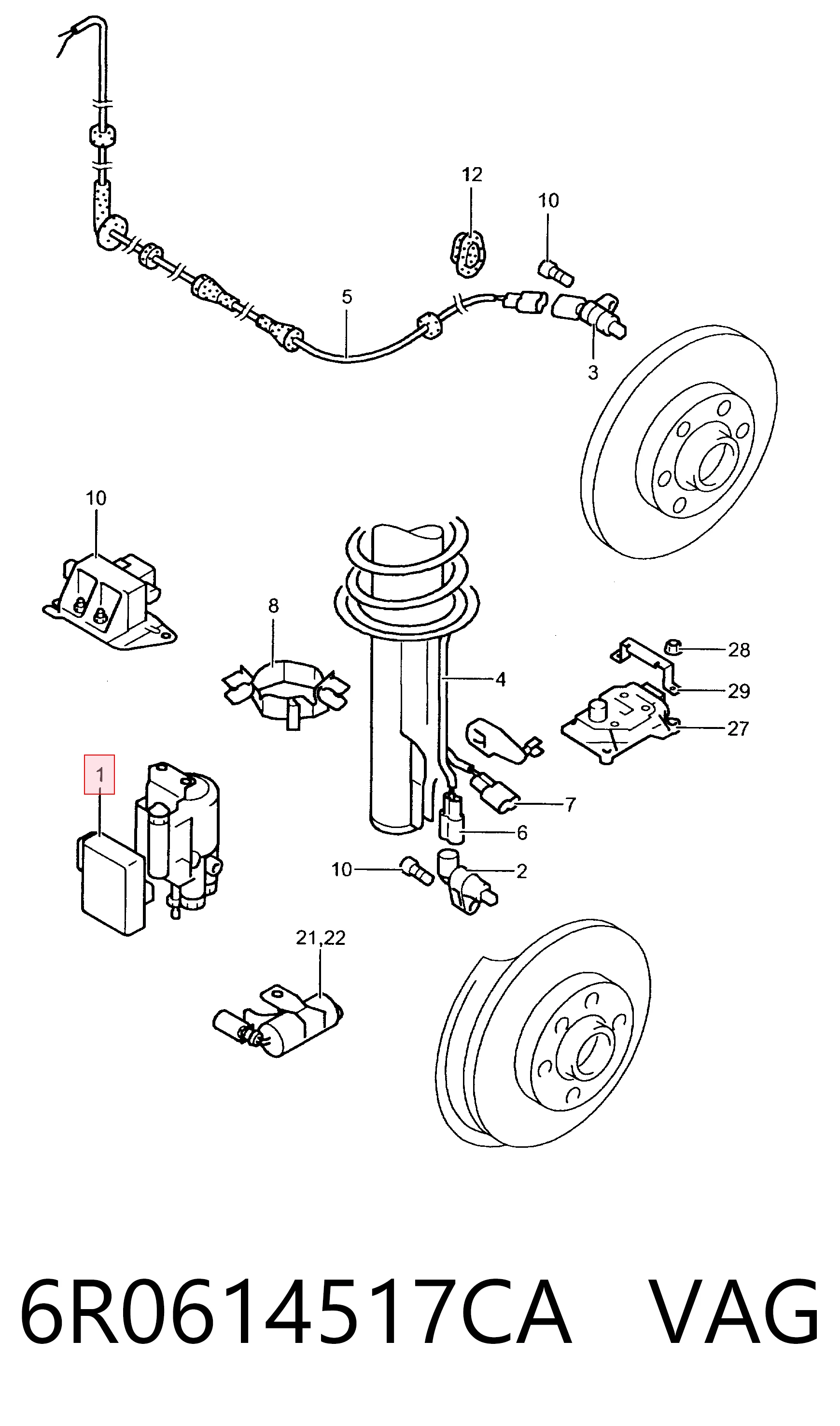 6R0614517CA VAG Unidade hidráulico de controlo ABS