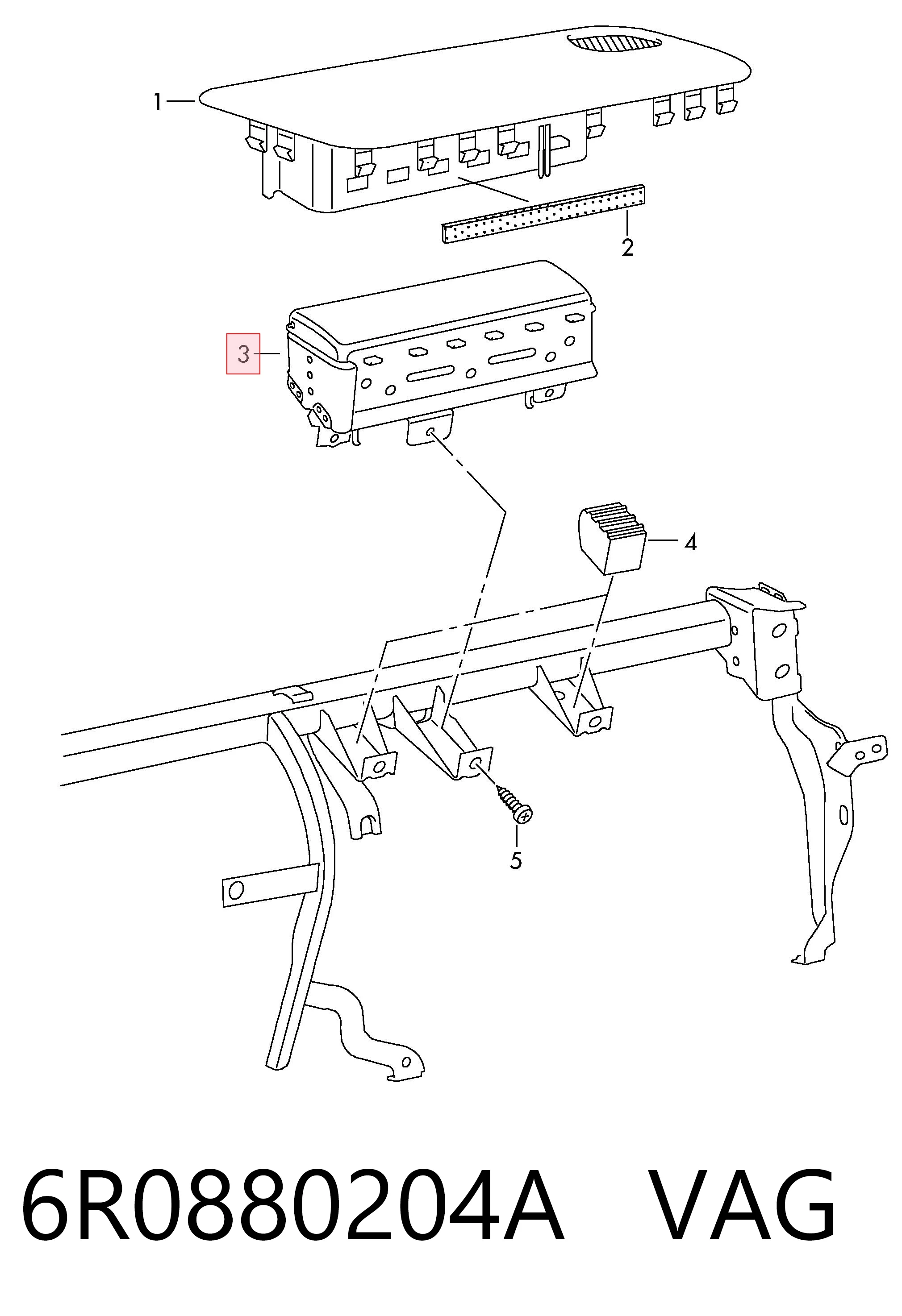 6R0880204A VAG Cinto de segurança (AIRBAG) de condutor