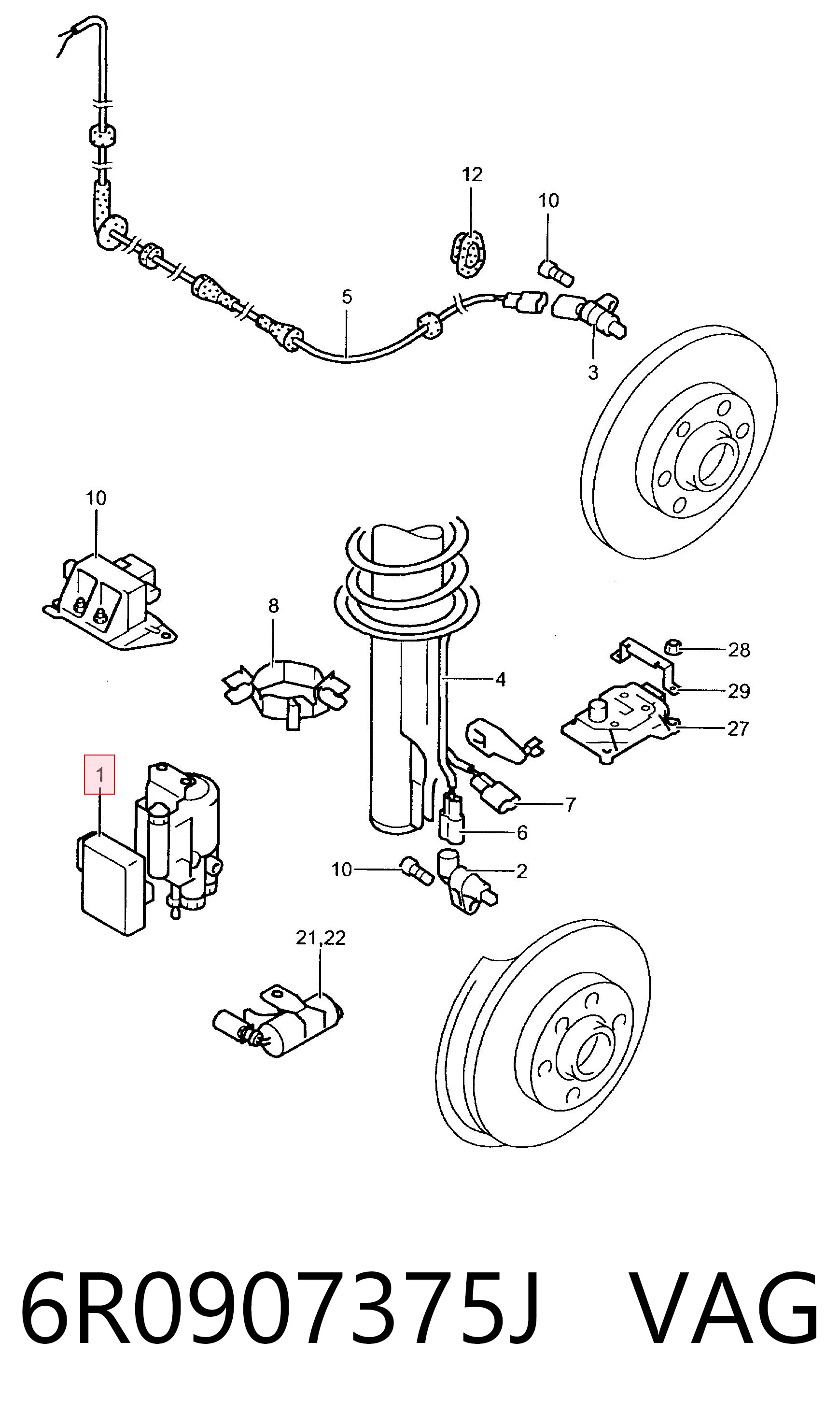 6R0907375J VAG Unidade hidráulico de controlo ABS