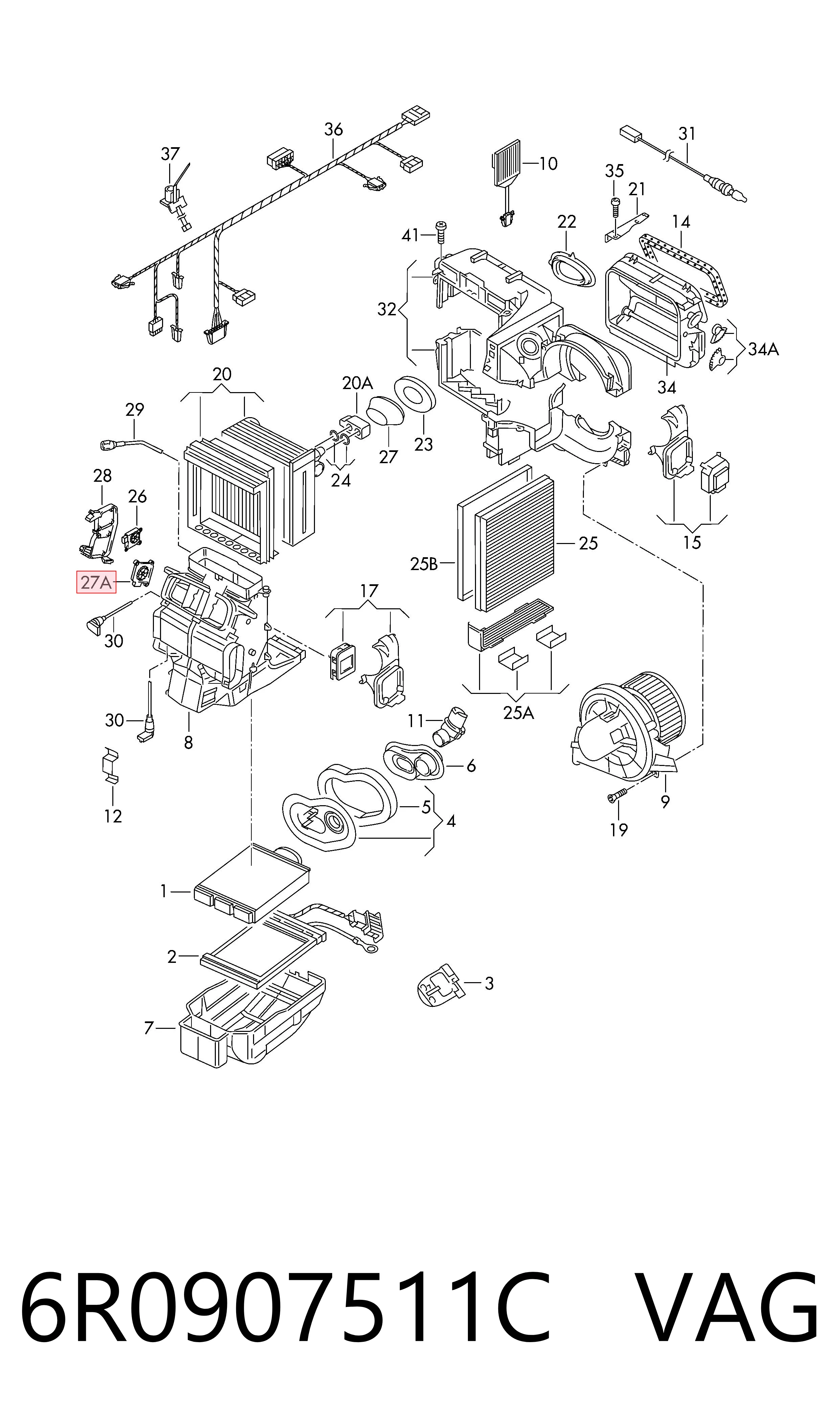  Acionamento de comporta de forno Skoda Fabia II hatchback (5J2, 542, 572, 582) (2006 - 2014) II