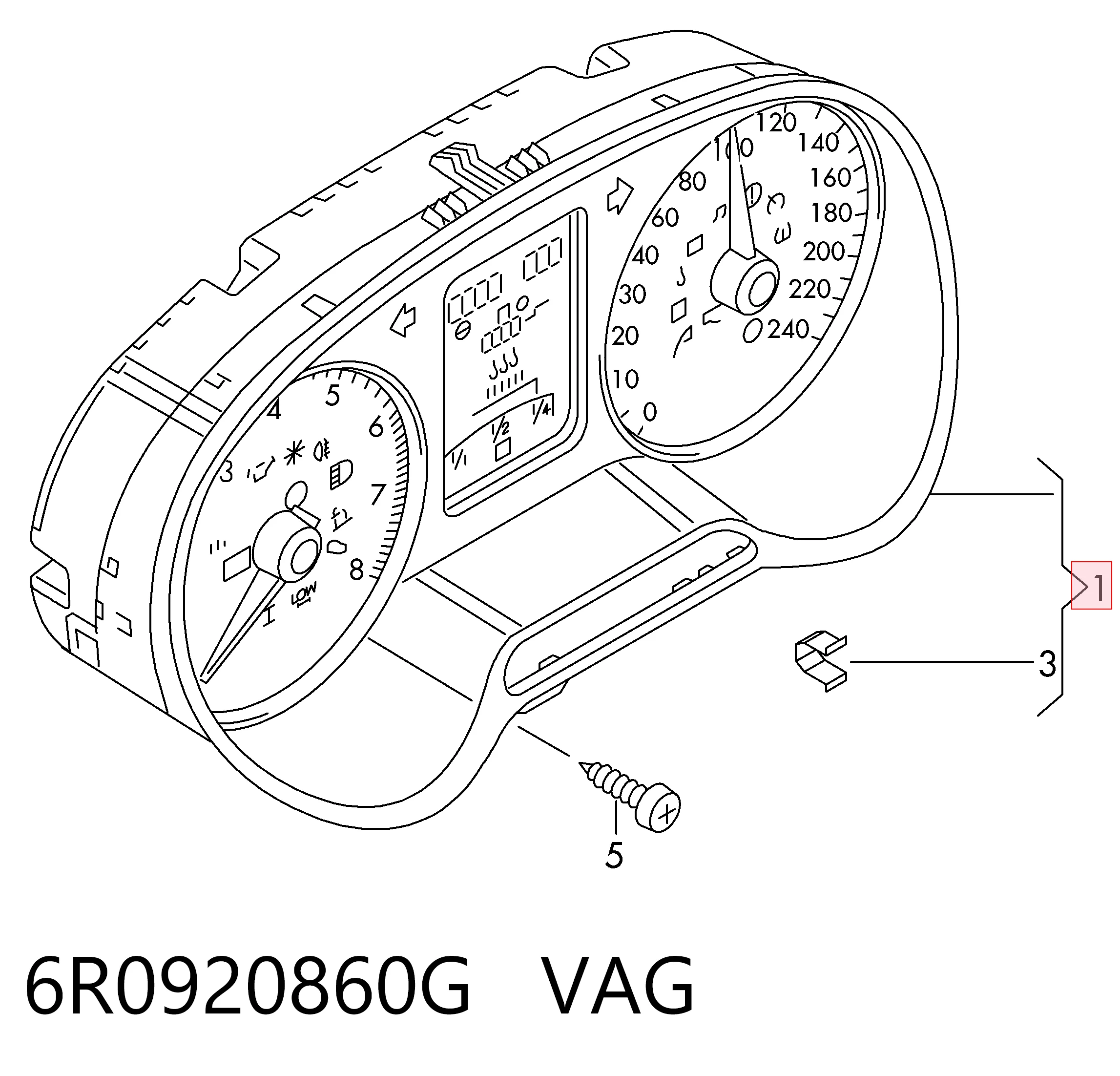 6R0920860G VAG Painel de instrumentos (quadro de instrumentos)